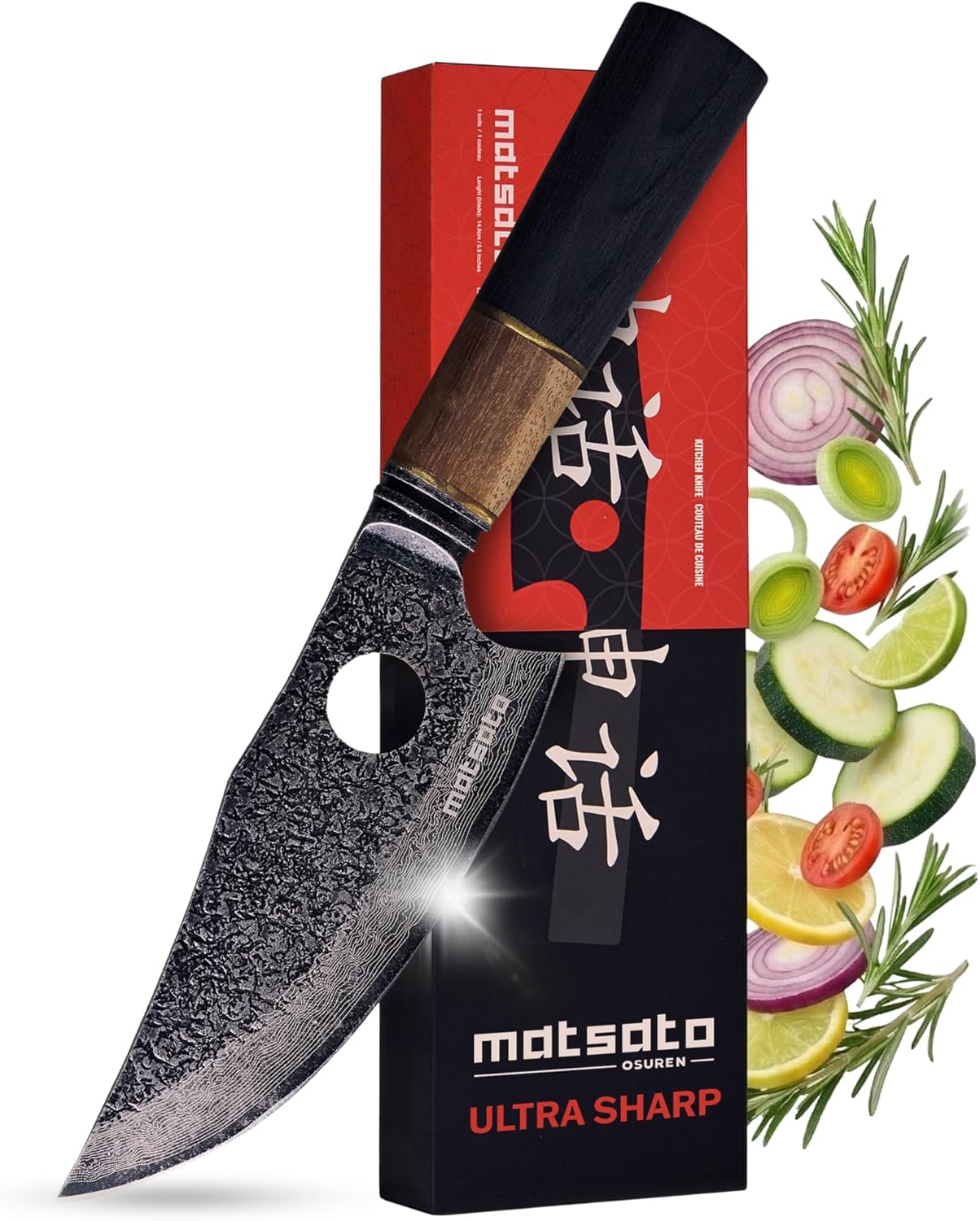 Matsato Osuren Chef Knife 6.3 Inch – Japanese Stainless Steel Kitchen Knife, Professional Chef's Knife for Cooking, Meat Cutting Knife, Chopping Knife, Sharp Kitchen Knives for Cooking & Food Prep