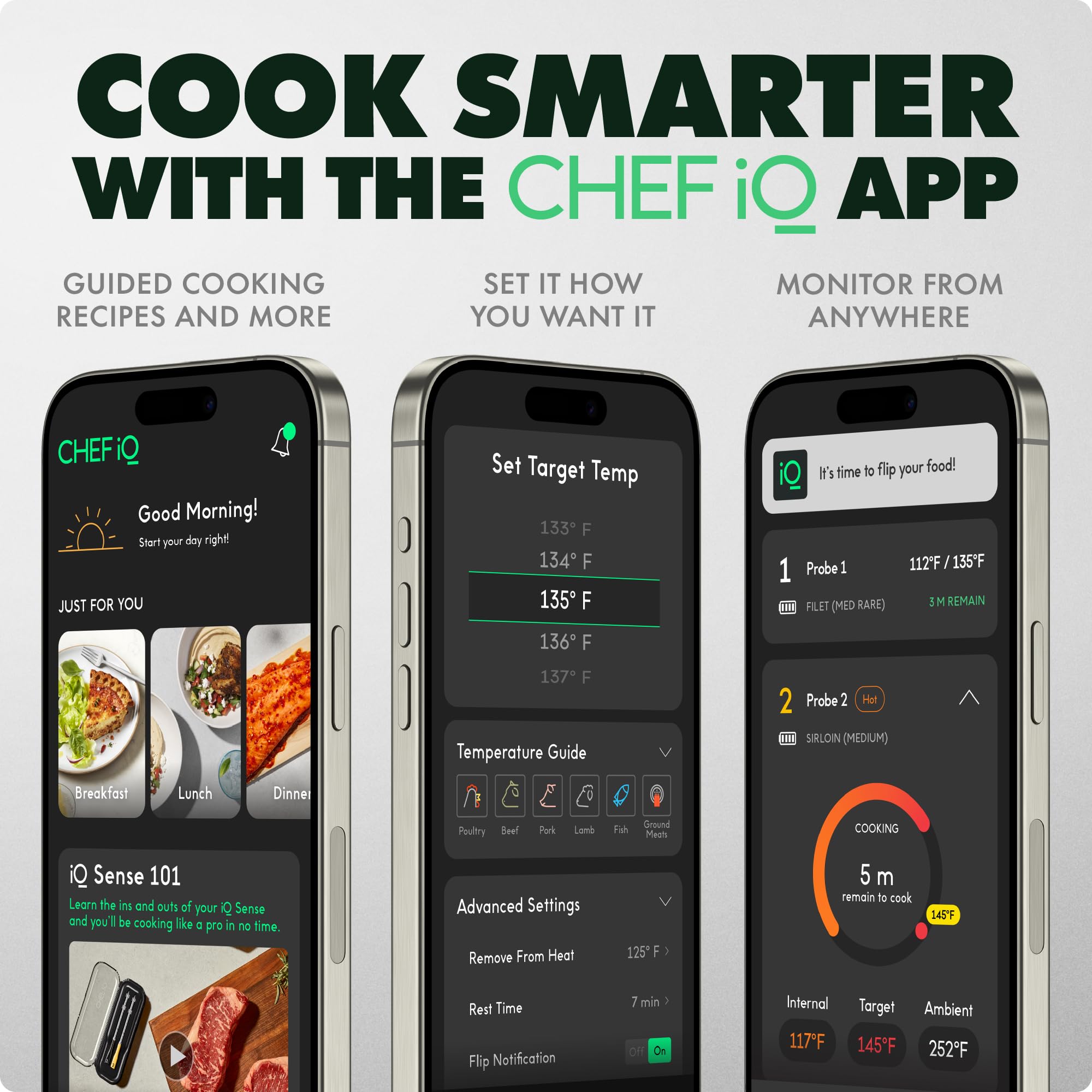 CHEF IQ Sense Smart Wireless Meat Thermometer with 4 Probes