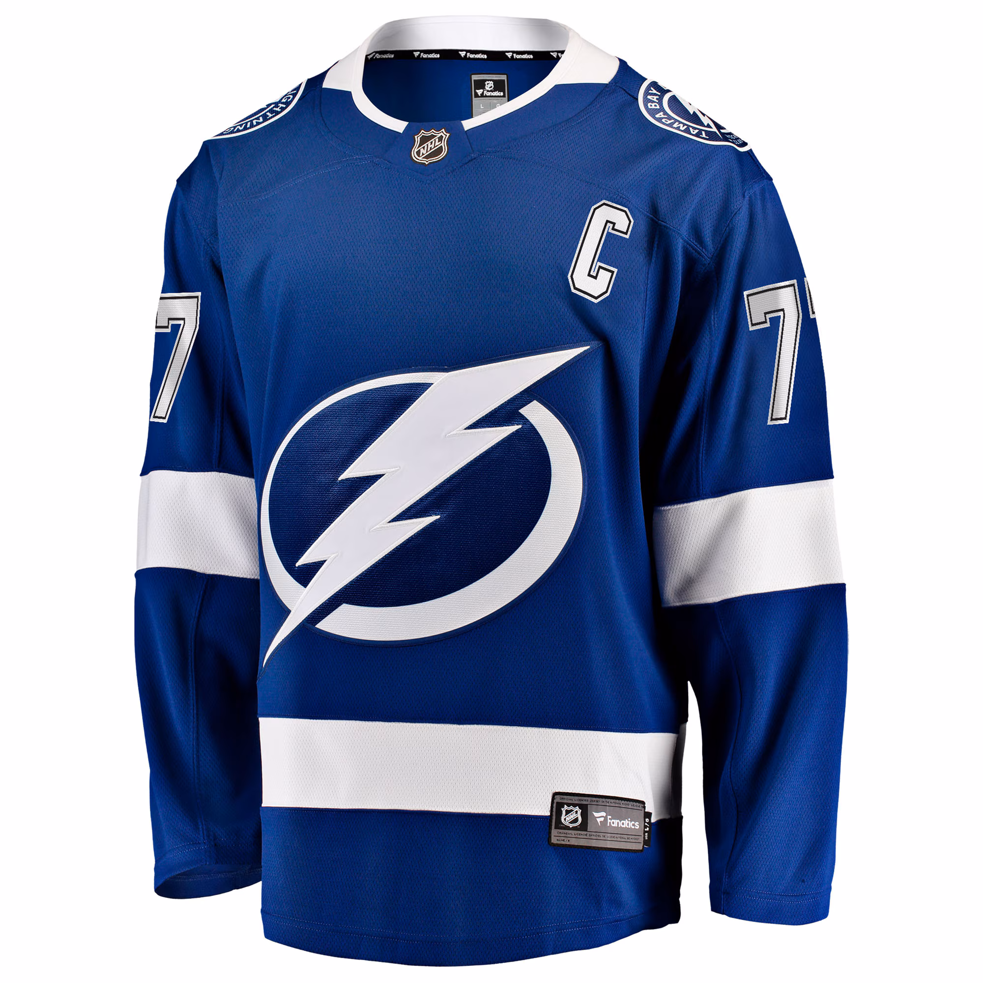 Victor Hedman Tampa Bay Lightning Fanatics Home Captain Patch Breakaway Jersey - Blue