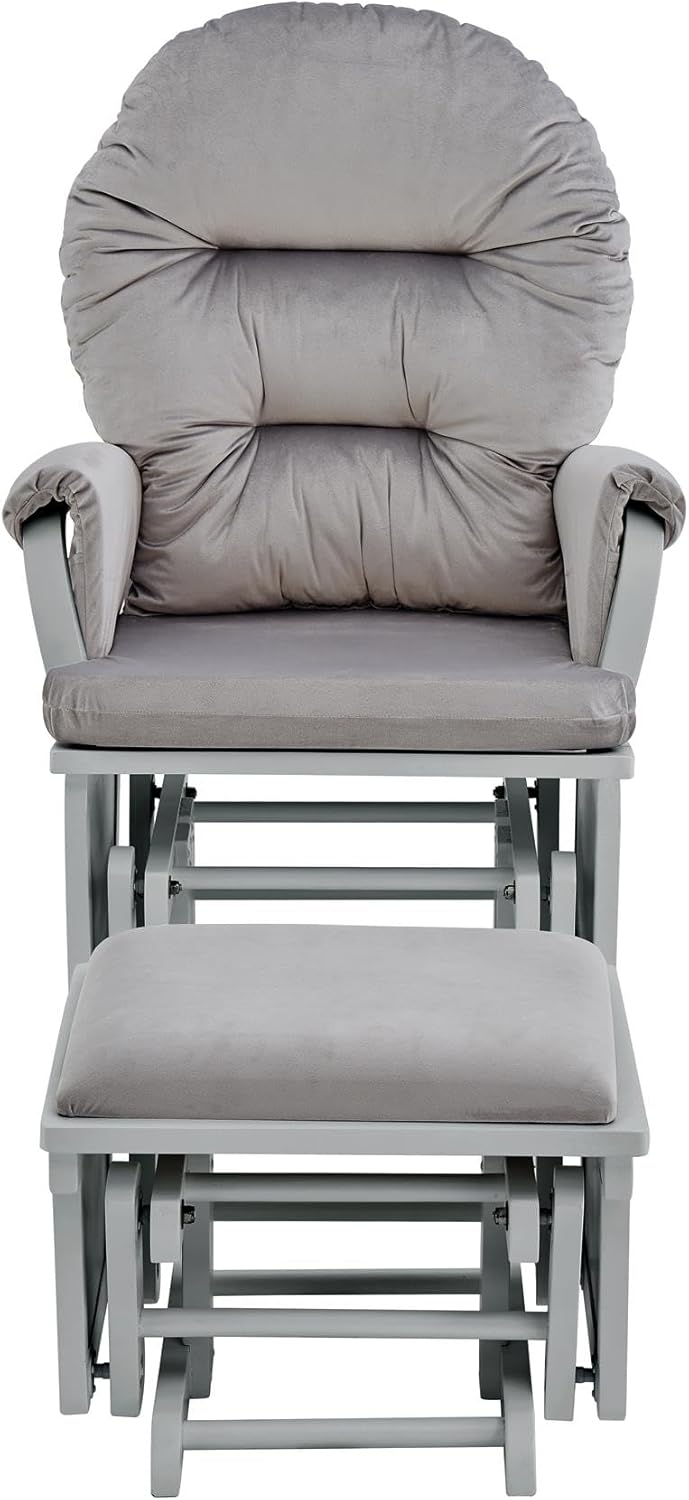 Suite Bebe Madison Glider Rocker and Ottoman, Grey and Light Grey