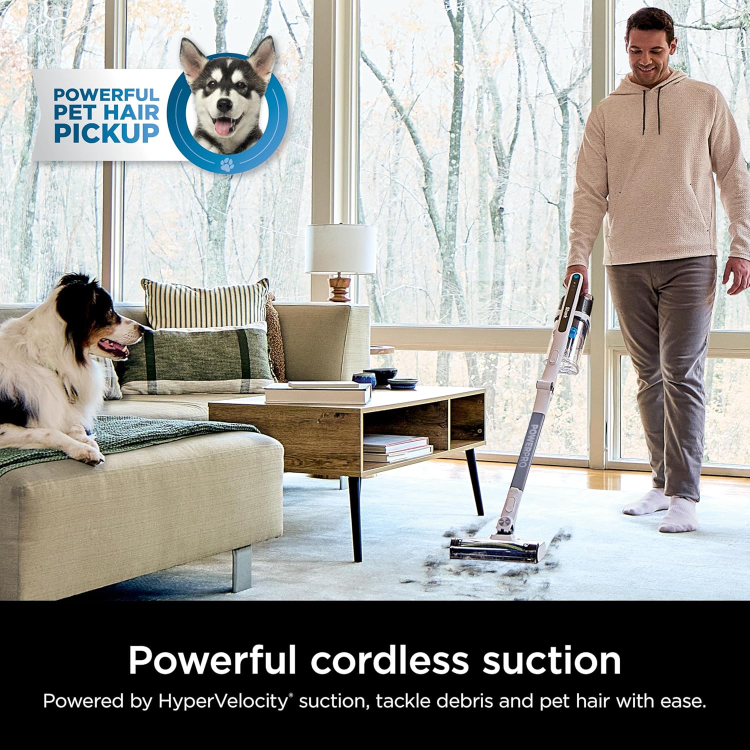 Shark PowerPro Flex Reveal Plus Cordless Vacuum, FloorDetect & Dirt-Reveal Technology, HEPA Filter, for Carpets & Hard Floors, Up to 50-Minute Runtime, Powerful Pet Hair Pickup, Java, IZ382H