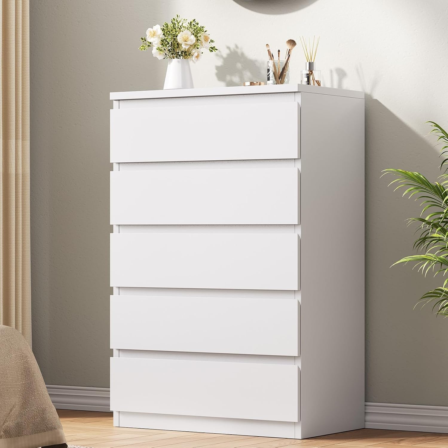 Jocoevol White 5 Drawer Dresser for Bedroom, 15