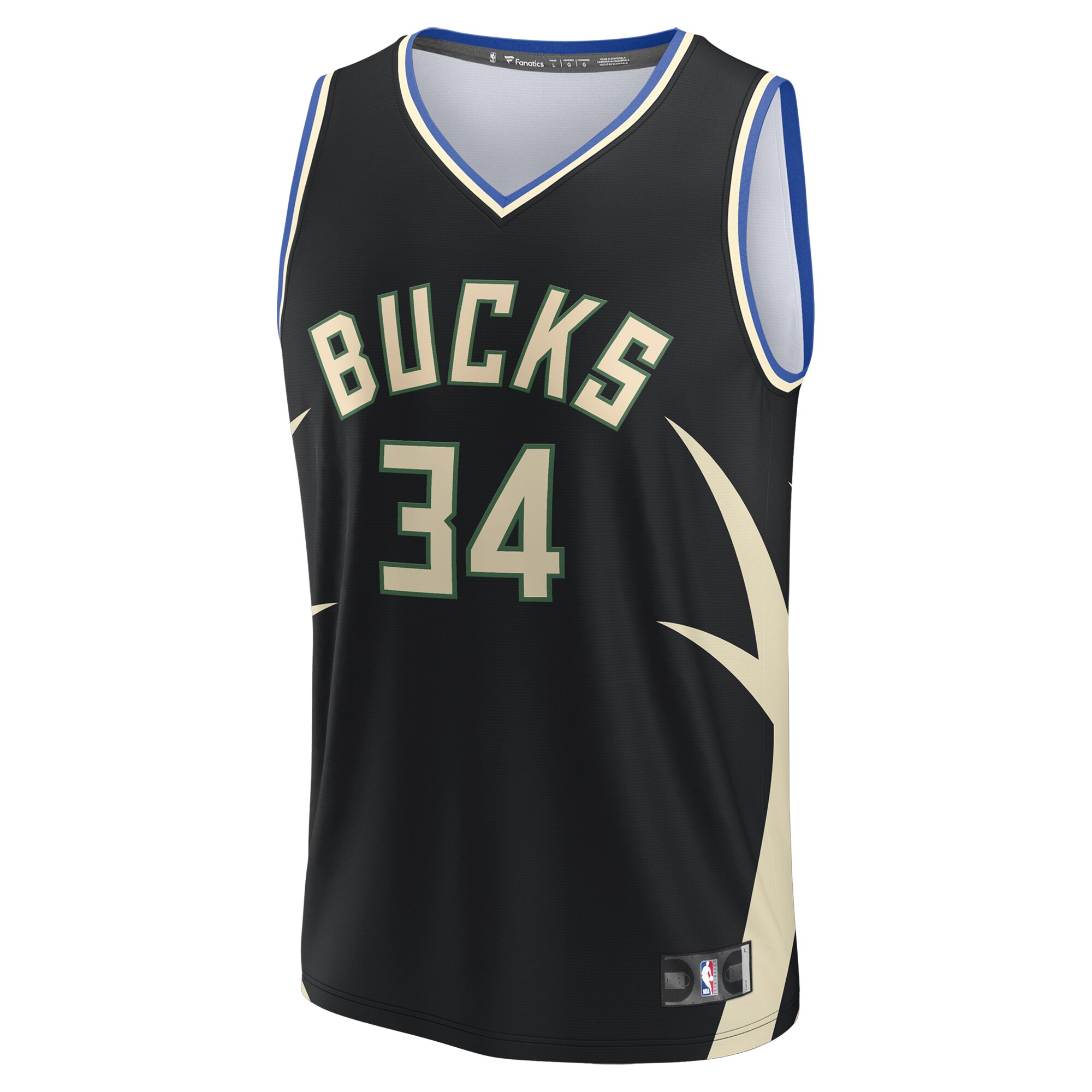 Giannis Antetokounmpo Milwaukee Bucks Fanatics Youth Fast Break Replica Player Jersey - Statement Edition - Black