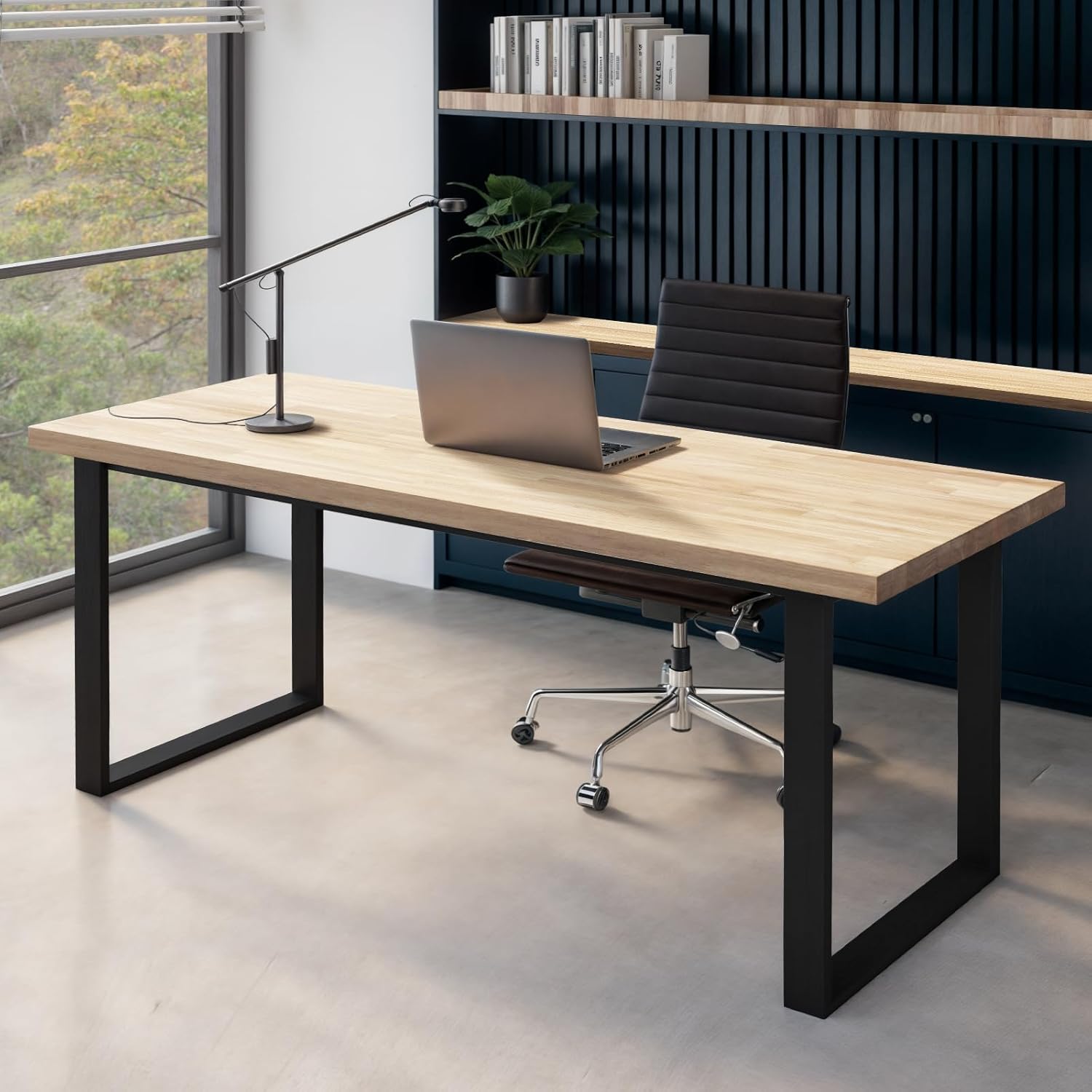 Howizz Butcher Block Countertop 36 x 25 x 1.5, Hevea Unfinished Solid Wood Table Top, Wood Countertop for DIY for Desktop, Workbench Top, Kitchen Countertop