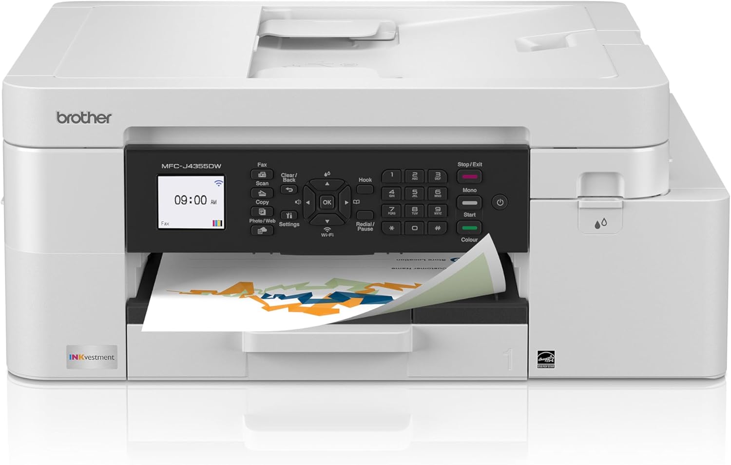 Brother INKvestment 4355 Wireless Color Inkjet All-in-One Printer with 1.8” Color Display and Manual Feed Slot | Includes Refresh Subscription Trial(1) (MFC-J4355DW)