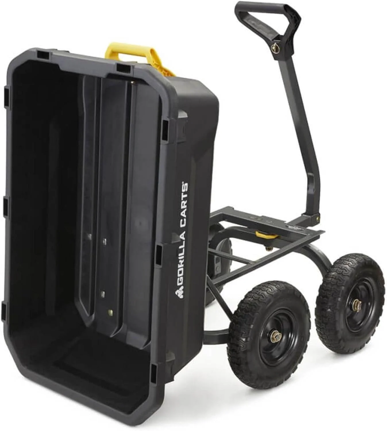 7GCG-NF Heavy-Duty Poly Dump Garden Cart with No-Flat Tires, 7 Cubic Feet, 1200-Pound Capacity, Black, Amazon Exclusive