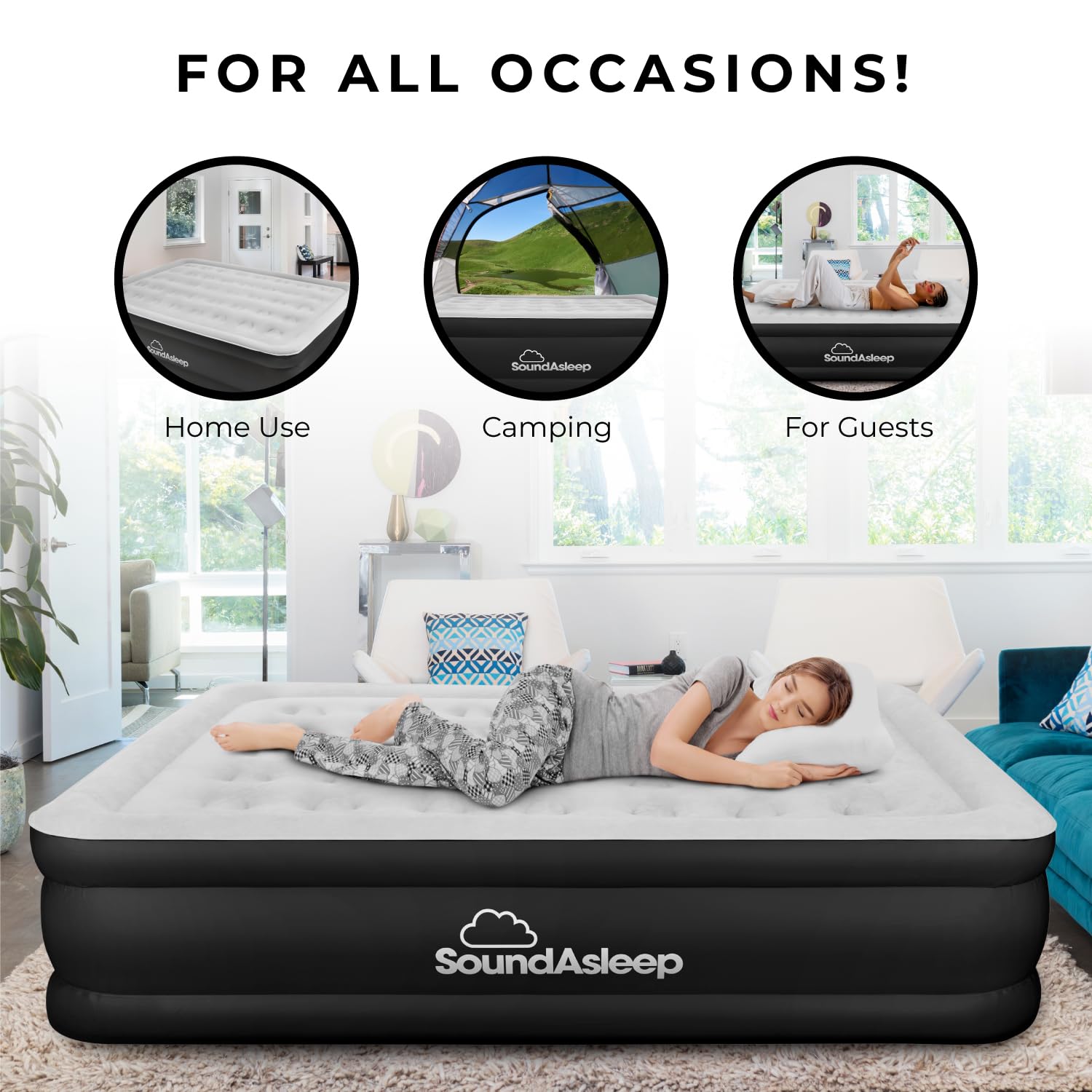 SOUNDASLEEP PRODUCTS SoundAsleep Dream Series Queen Air Mattress with Pump