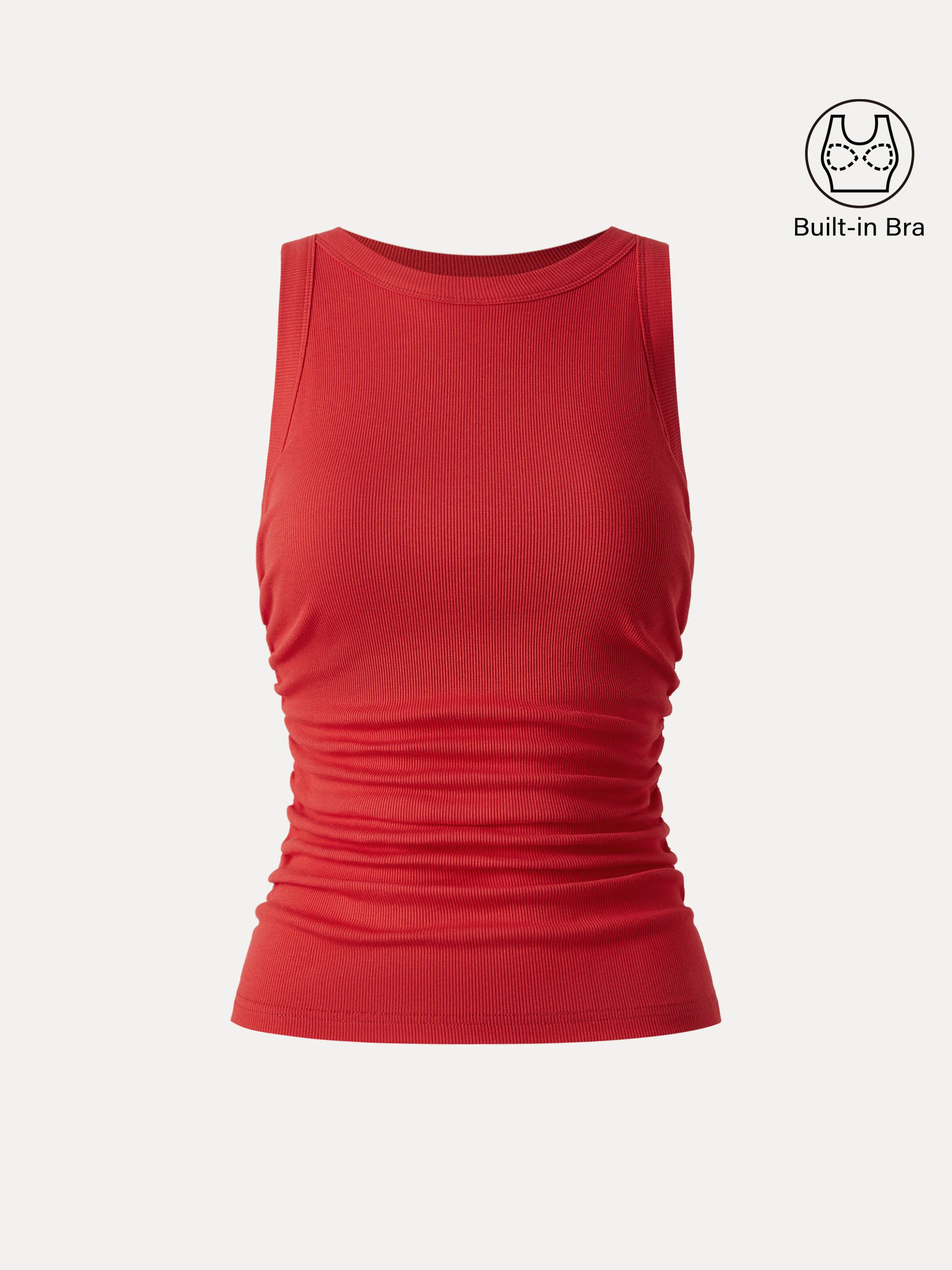 Crewneck Side Ruched Bra Tank