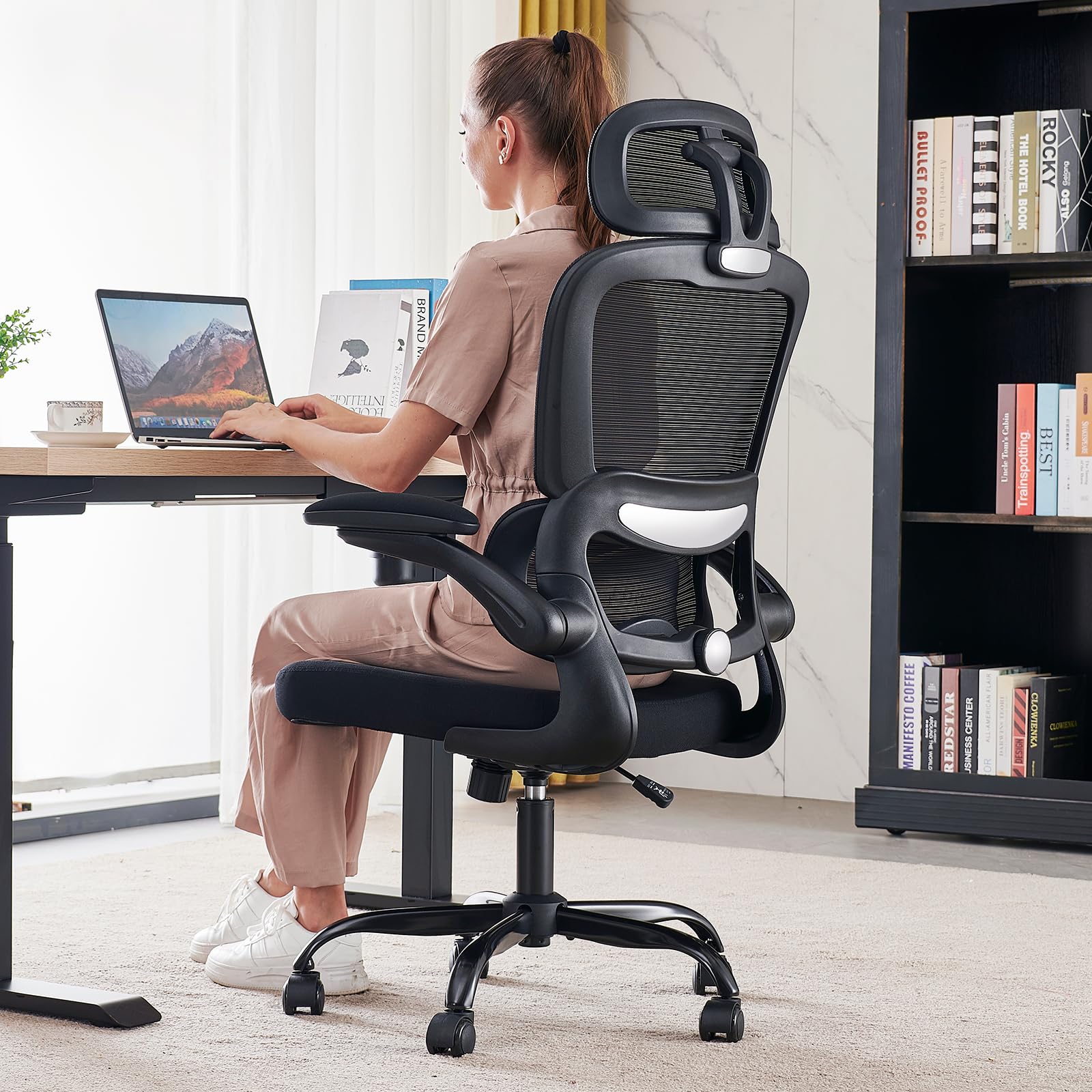 TRALT Ergonomic Office Chair with Wheels - 330 LBS Capacity