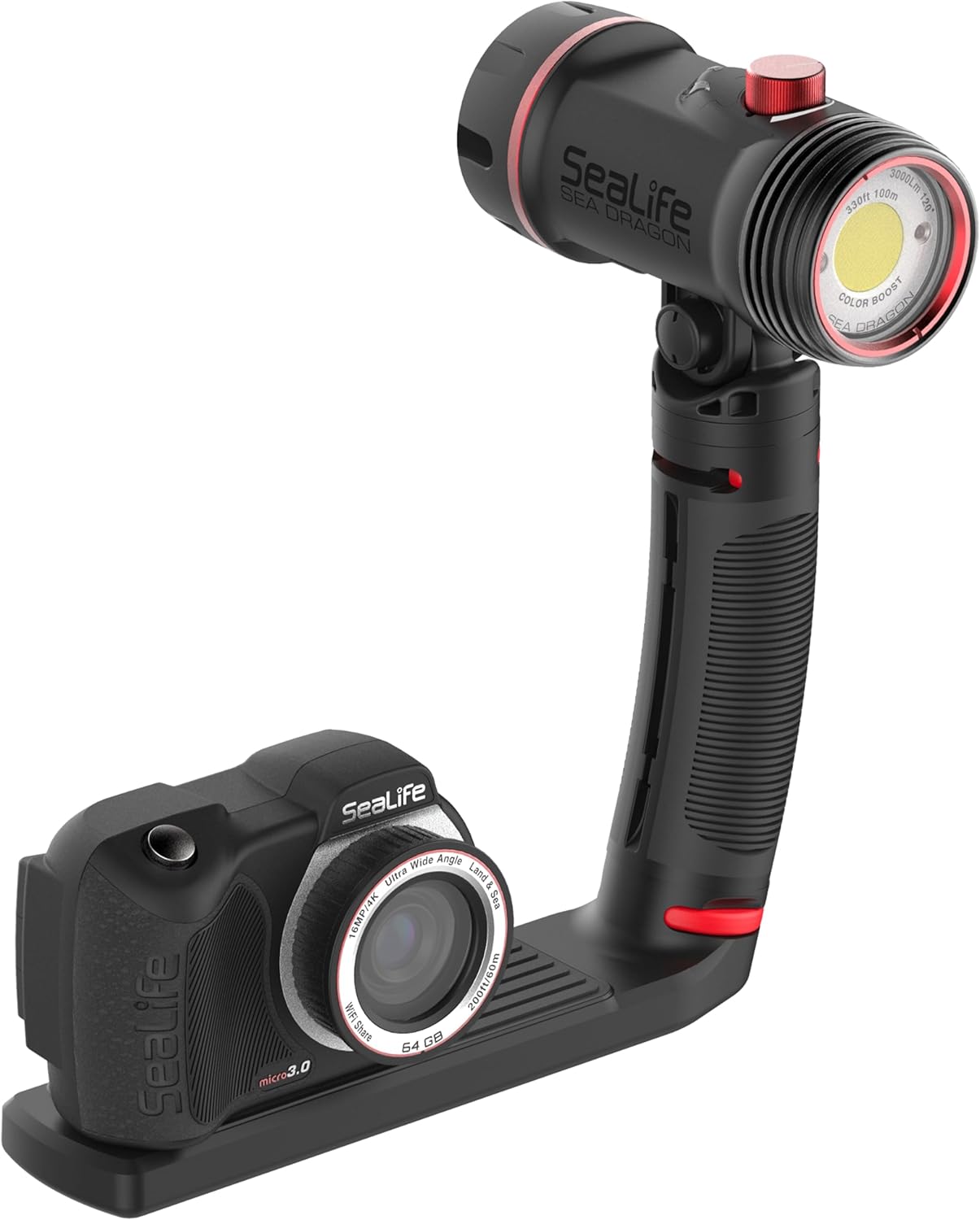 SeaLife Micro 3.0 Pro 3000 Color Boost Underwater Camera & Light Set for Photos and Video, Easy Set-up, Wireless Transfer, with Sea Dragon Travel case