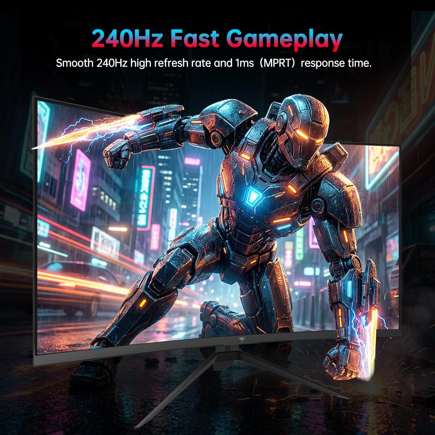 KTC 27 Inch 240Hz Curved Gaming Monitor, 2K QHD 2560x1440P Computer Monitor with 1000R, 2500:1 Contrast, Adaptive Sync, DP 1.4, HDMI 2.0, VESA, Tiltable, H27S25E