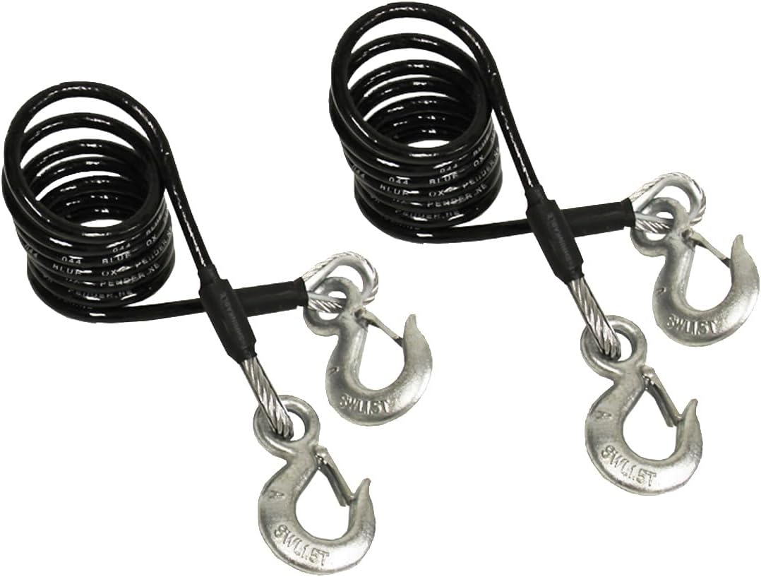 Blue Ox BX88197 Safety Cable Kit | Rating of 10,000 lbs | Protects from Accidental Disconnection | Offers Security When Towing | Length of 7 Feet