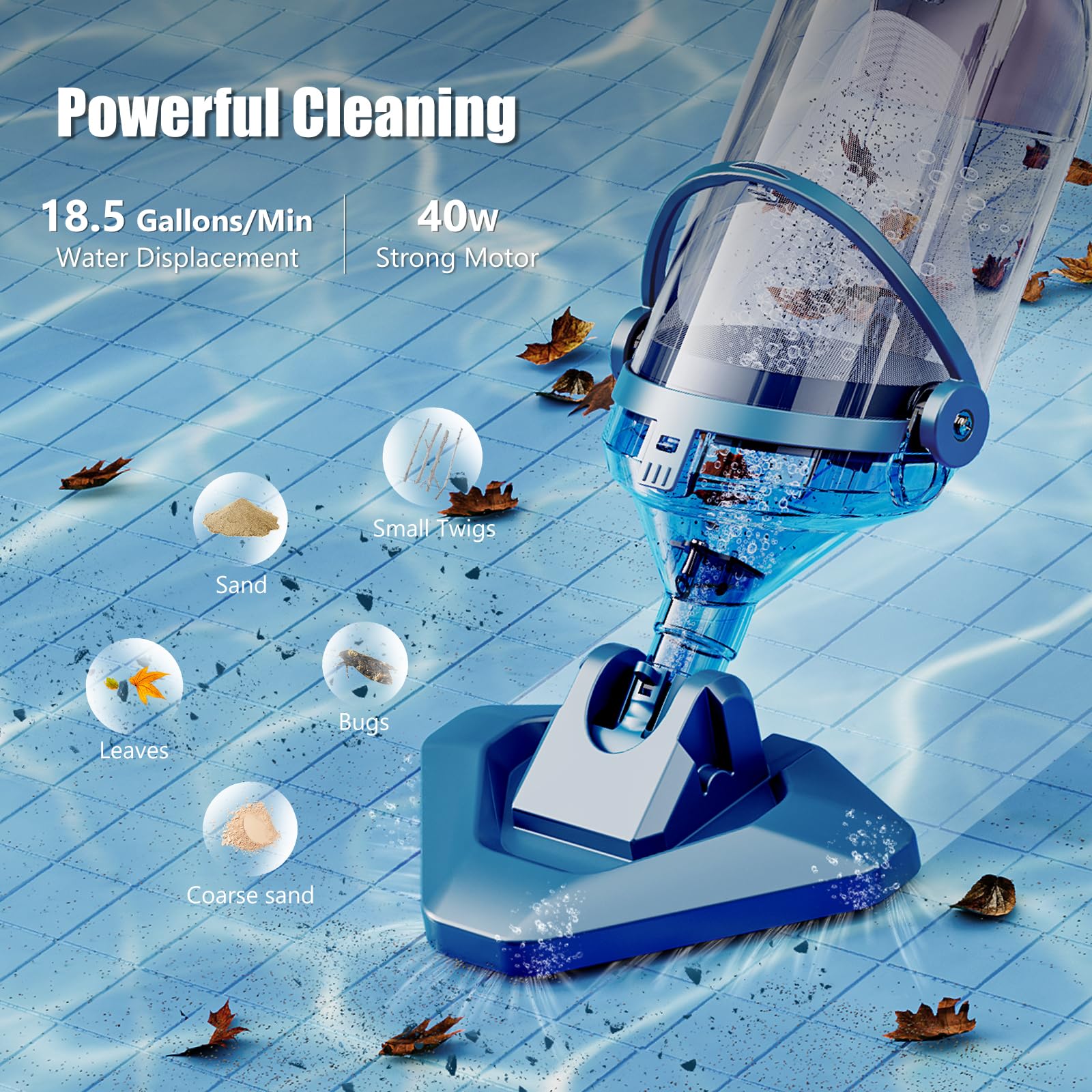 ENHULK T403 Handheld Pool Vacuum for Above Ground Pools