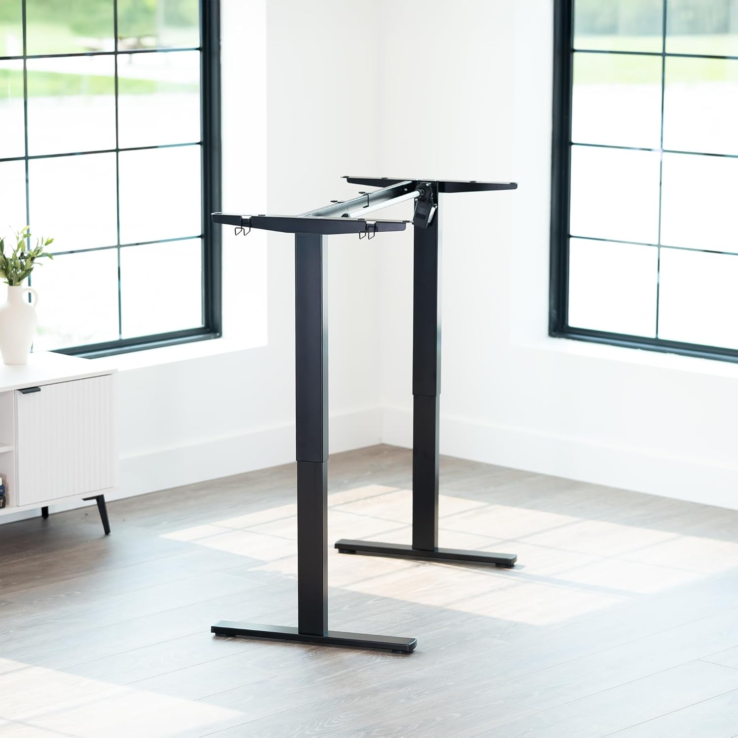 VIVO Electric Stand Up Desk Frame Workstation, Frame Only with 220 lbs Capacity, Brushless Motor Standing Height Adjustable Legs with Memory Controller, Black, DESK-V100EBY