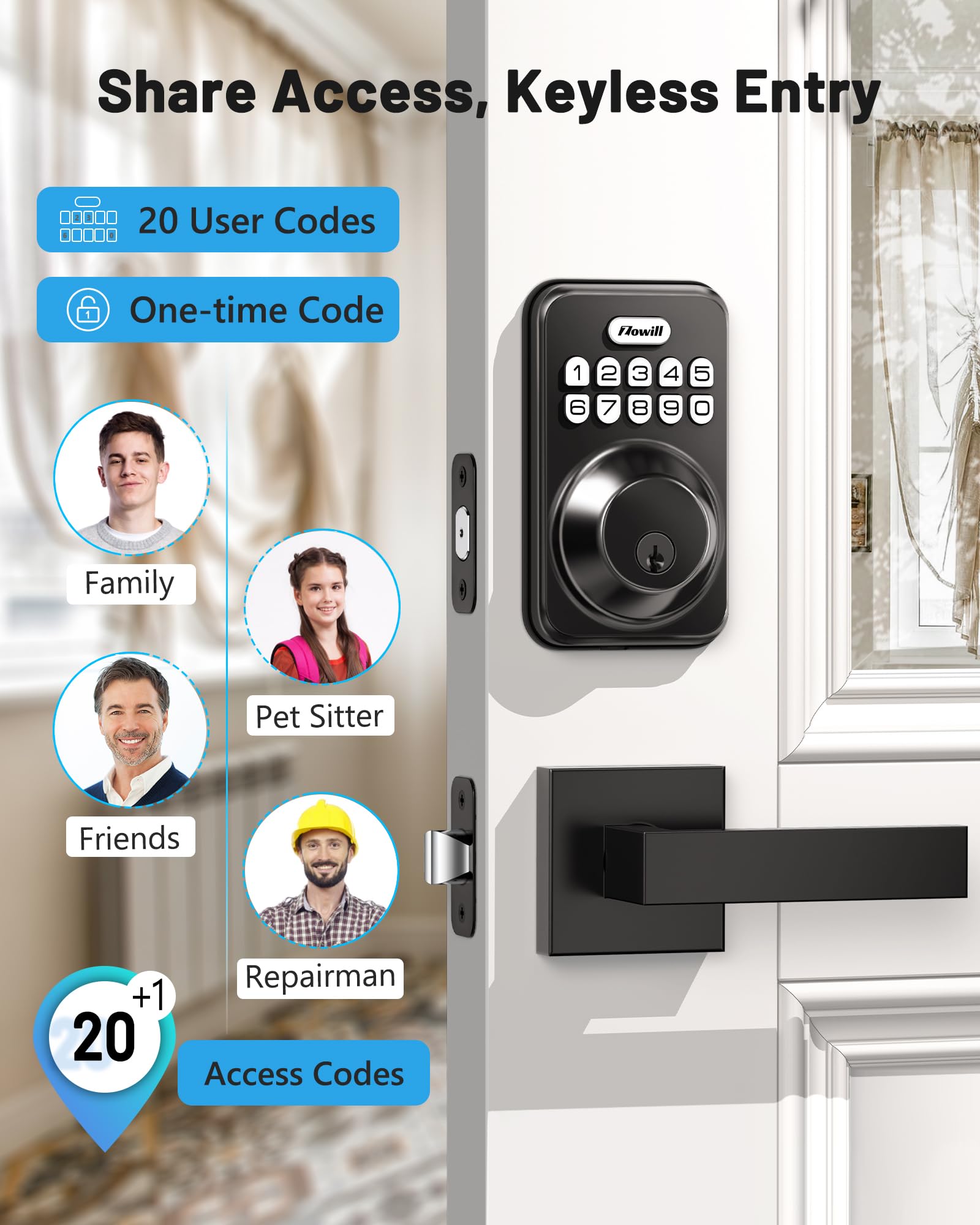 ZOWILL Keyless Entry Door Lock with Electronic Keypad