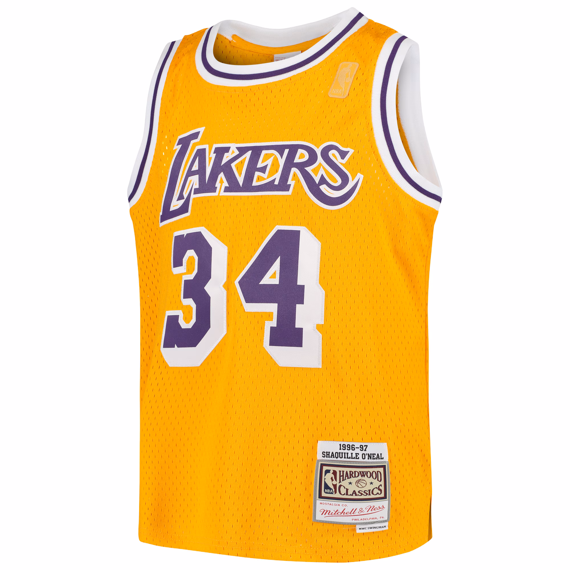 Shaquille O'Neal Los Angeles Lakers Mitchell & Ness Youth Swingman Throwback Jersey - Gold
