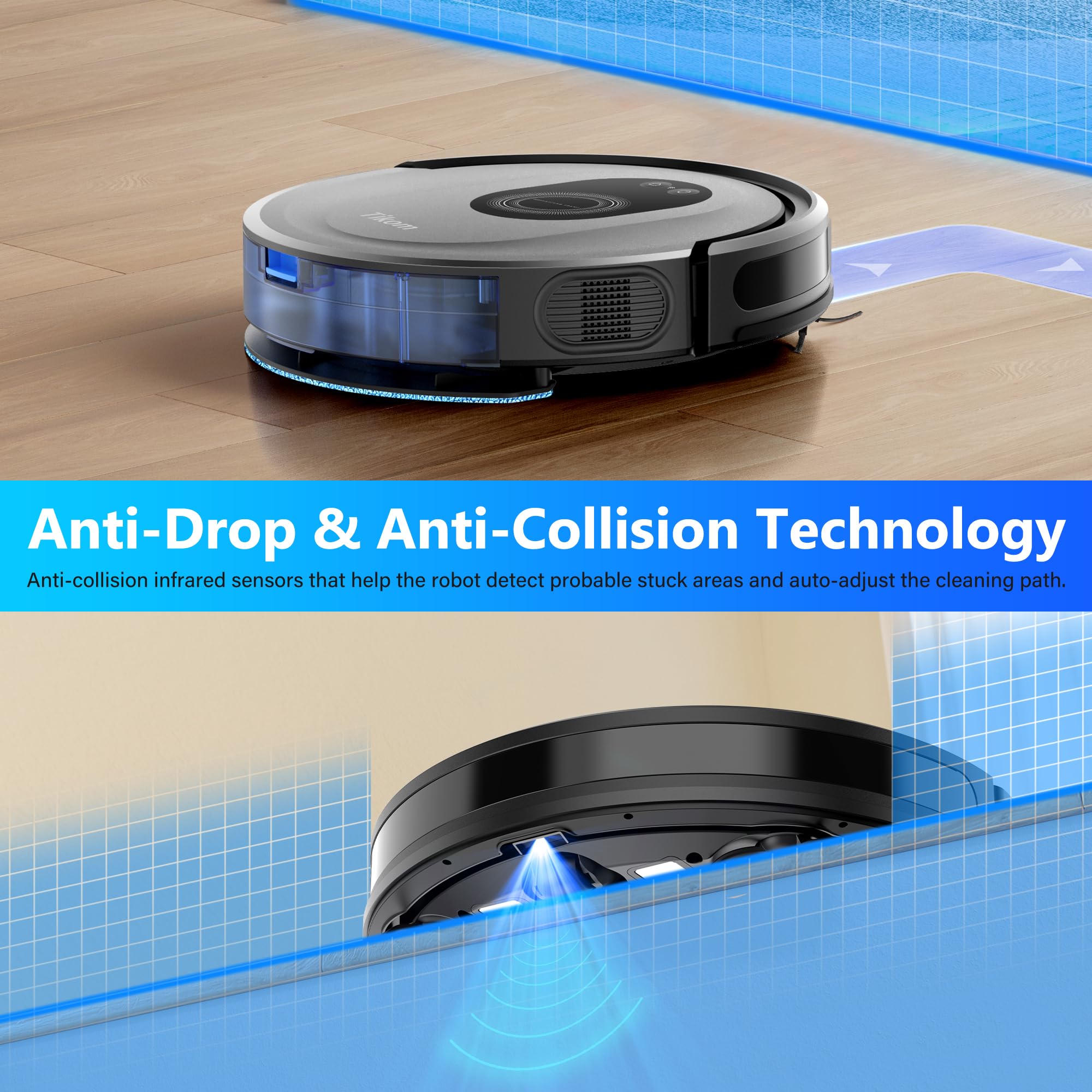 TIKOM G8000 Max Robot Vacuum & Mop Combo, 5000Pa