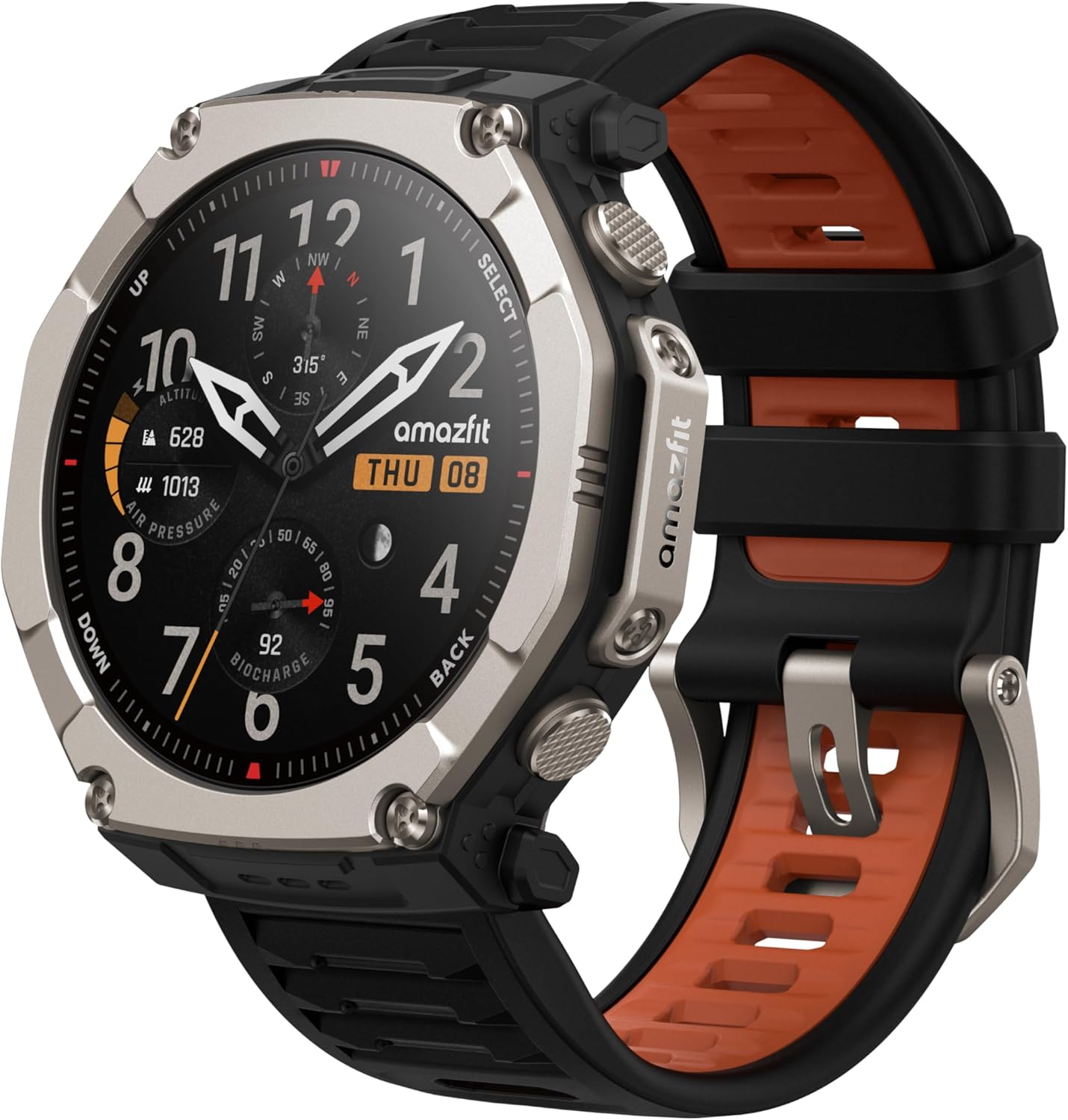 Amazfit T-Rex Ultra 2 Dual-Band GPS Outdoor Smartwatch, 51mm Ti Body, 1.5