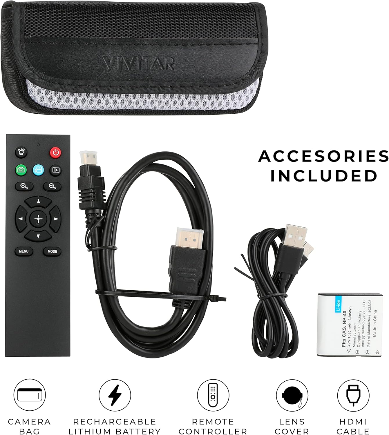 Vivitar 4K Video Camera, Wi-Fi Ultra HD Camcorder with 18x Digital Zoom, 3” IPS Touchscreen Video Recorder with Night Vision, Vlogging Camera with 3.5mm Microphone Jack, Rechargeable, SD Card Slot