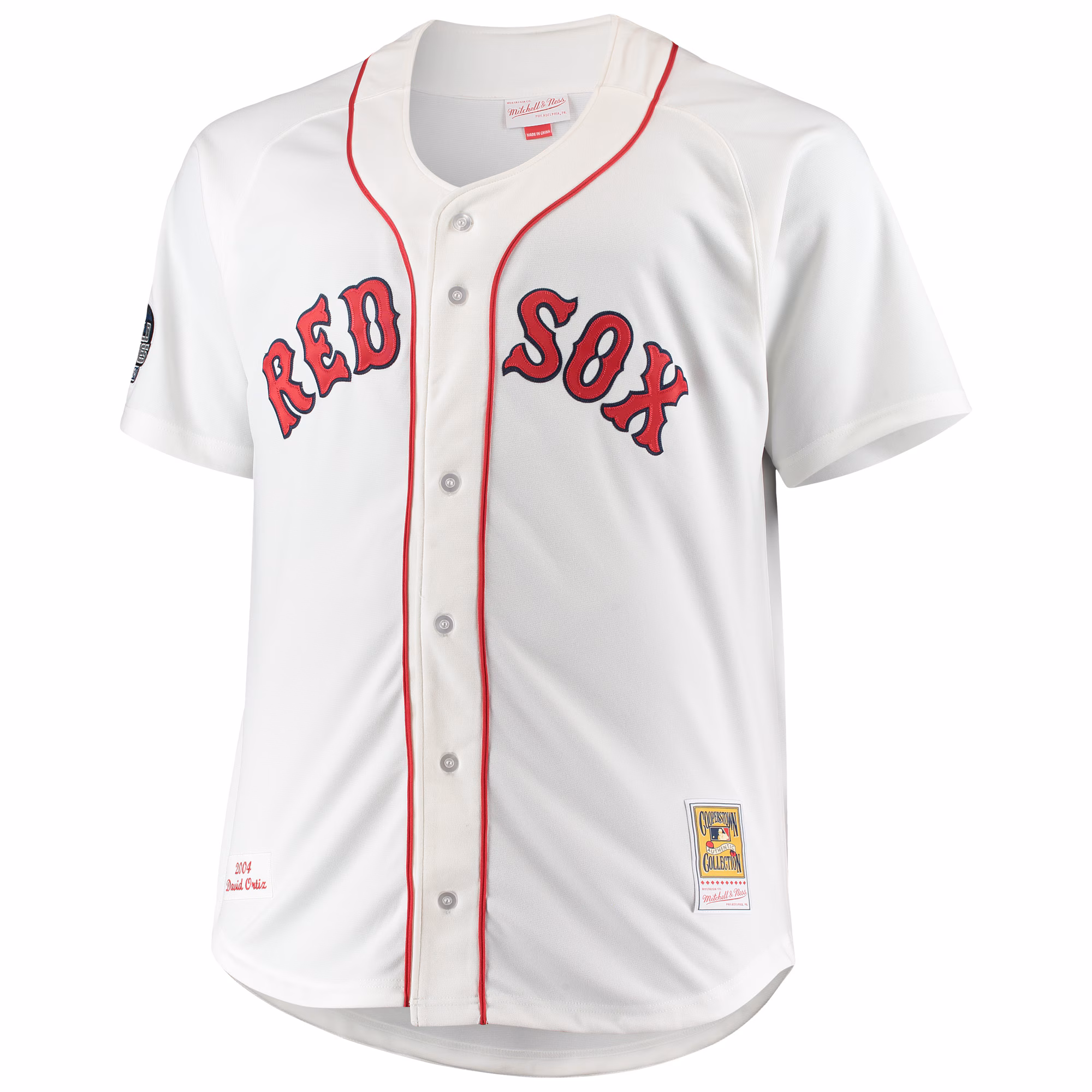 David Ortiz Boston Red Sox Mitchell & Ness Big & Tall Home Authentic Player Jersey - White