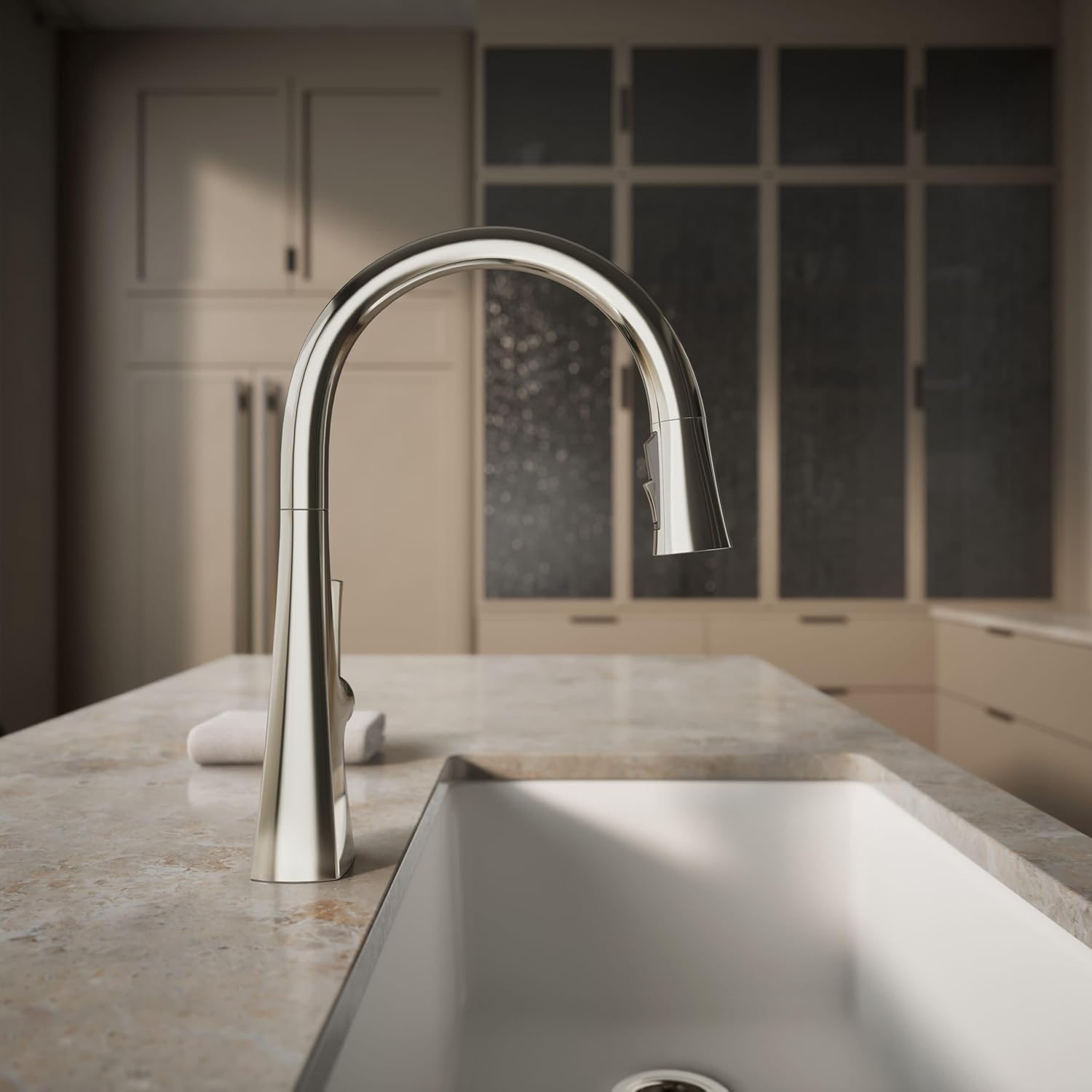 Kohler 22062-SN Graze Kitchen Sink Faucet, Vibrant Polished Nickel