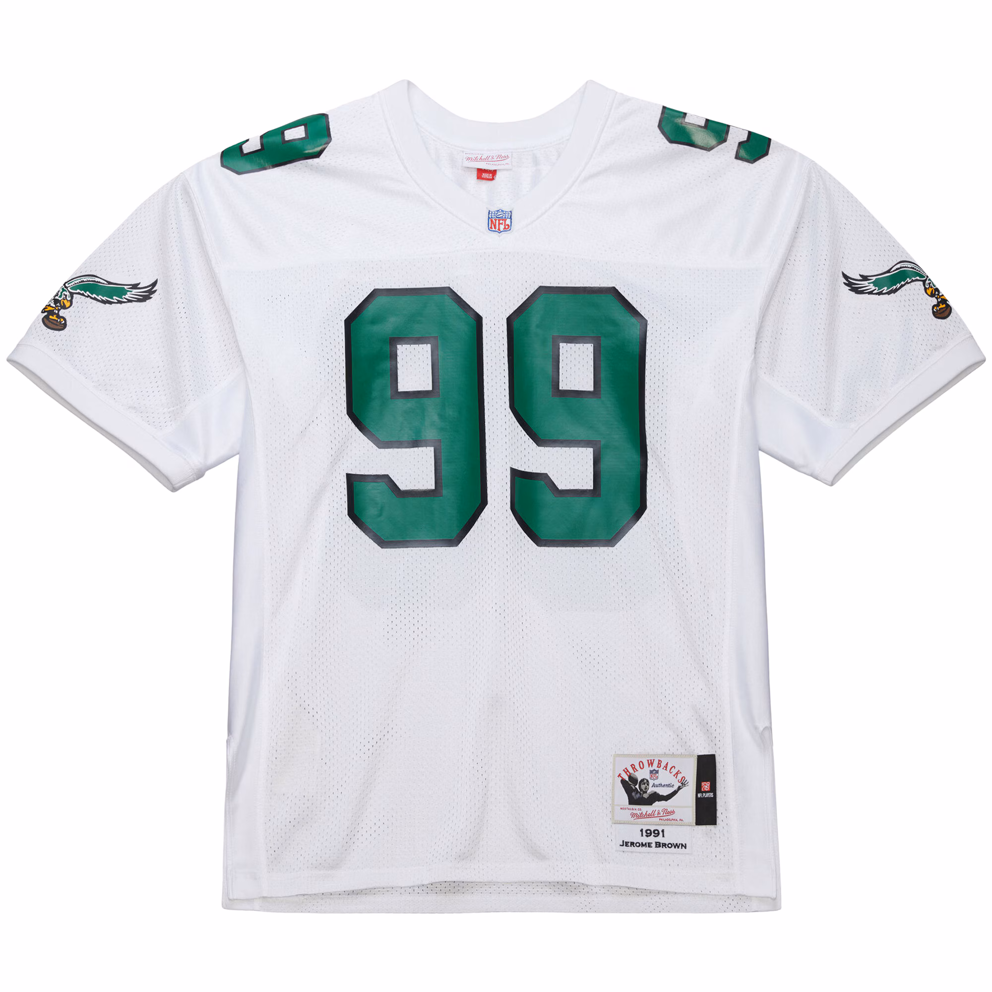 Jerome Brown Philadelphia Eagles Mitchell & Ness 1991 Authentic Throwback Retired Player Jersey - White