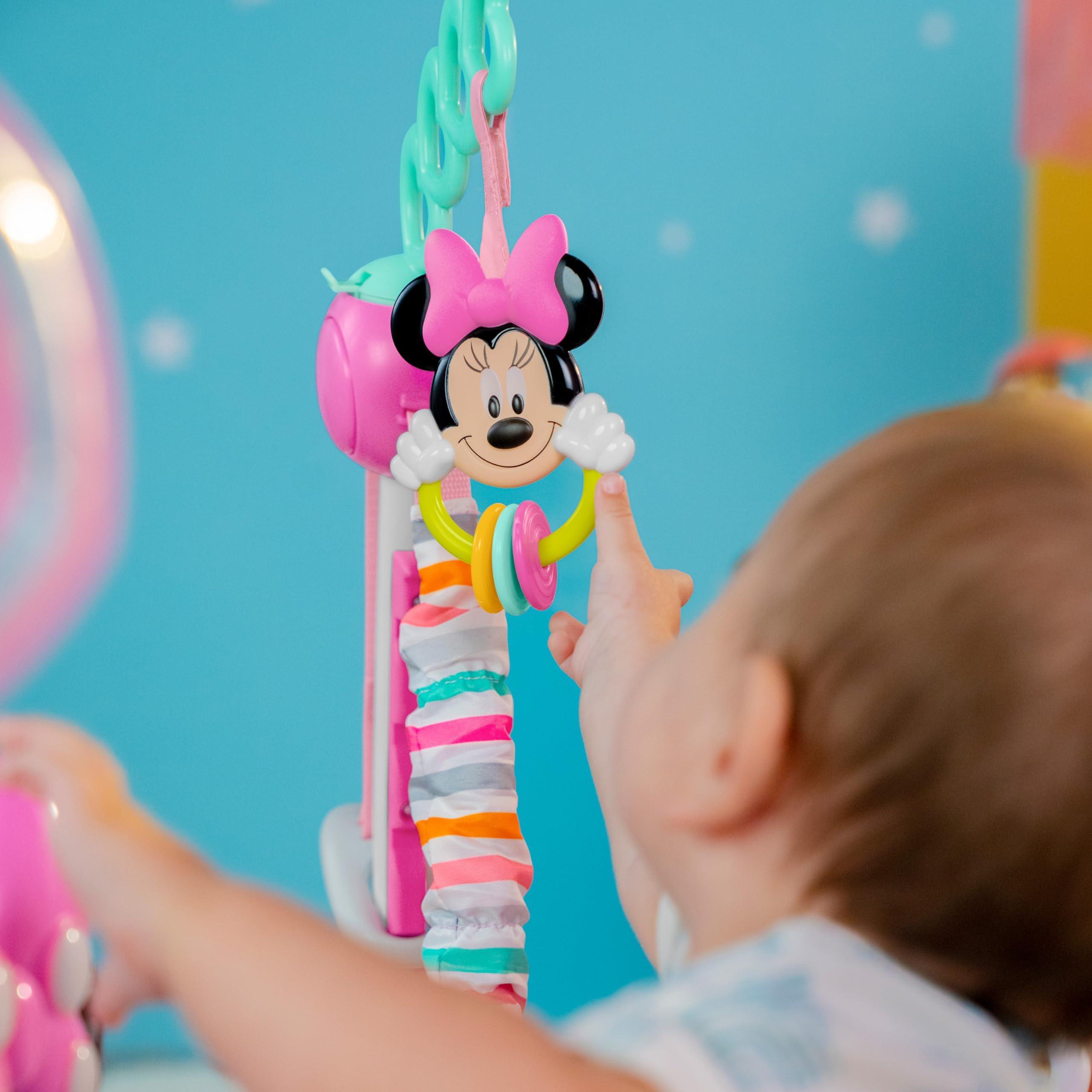 BRIGHT STARTS Minnie Mouse Baby Activity Center Jumper with Toys