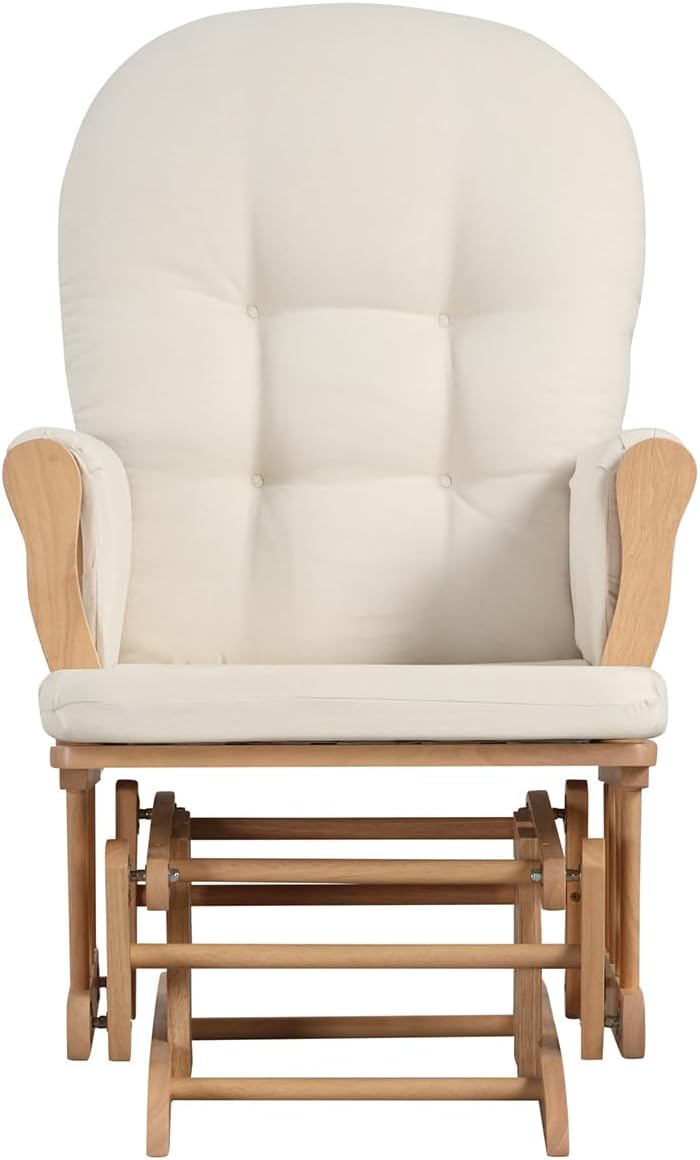 Angel Line Windsor Glider and Ottoman, Natural