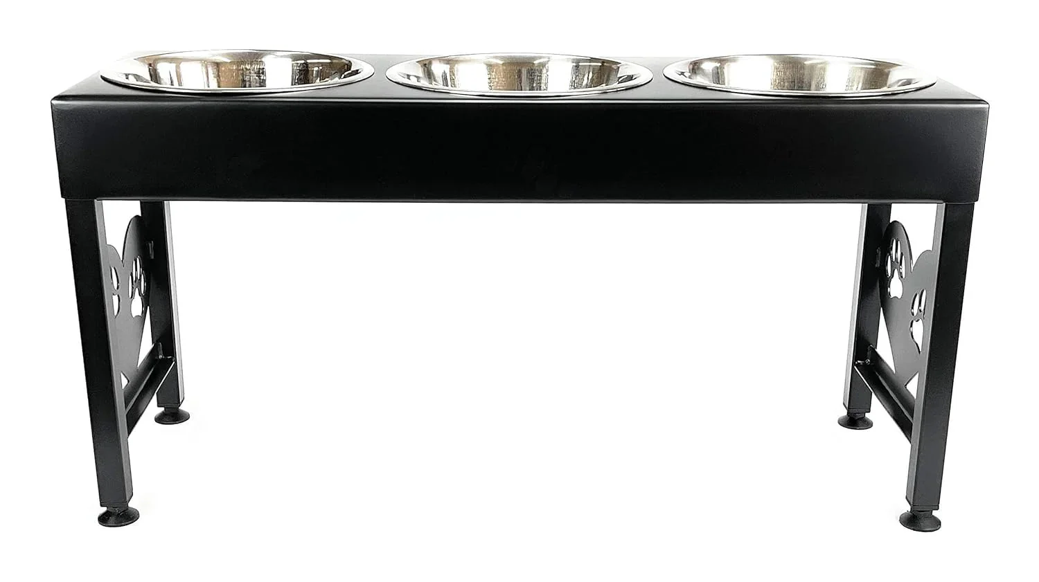 Pet Feeding Station Triple 3-Quart Metal Dog Bowl 16