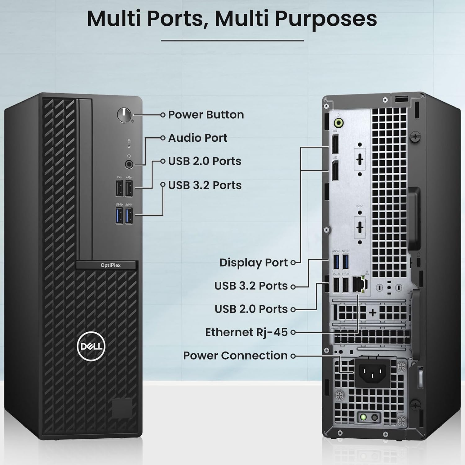 Dell OptiPlex SFF Desktop PC | Intel Core i5-10th Gen | 16GB DDR4 RAM | 256GB SSD | Dual 24