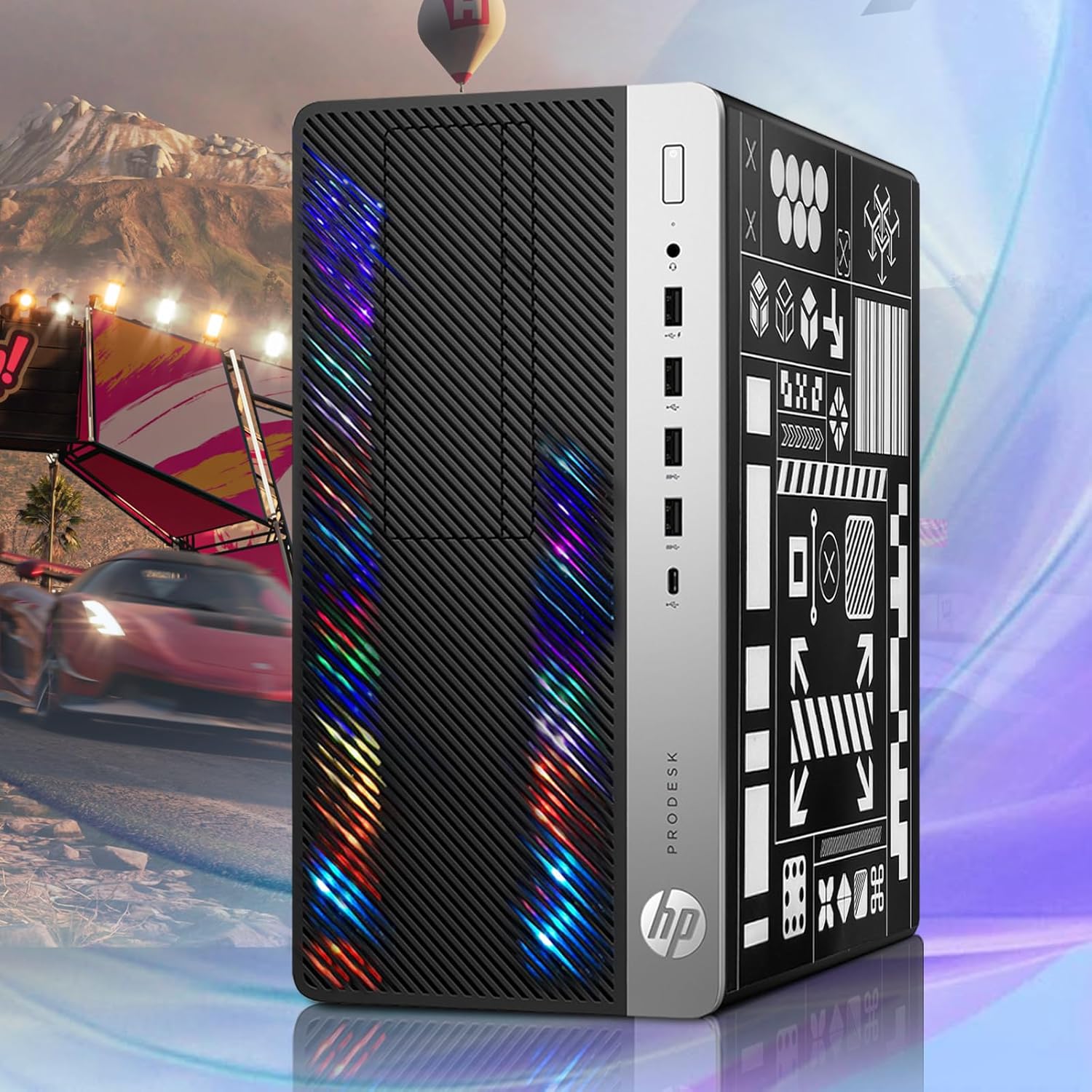 HP RGB Gaming Desktop Computer, Intel Quad Core I5-6500 up to 3.6GHz, GeForce GT 1030 2G, 16GB DDR4, 512G SSD, RGB Keyboard & Mouse, 600M WiFi & Bluetooth 5.0, Windows 11 (Renewed)