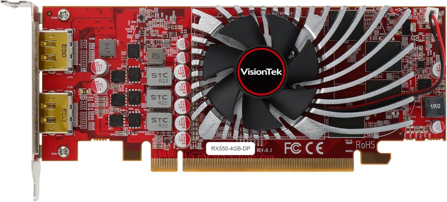 VISIONTEK AMD Radeon RX 550 SFF Single Fan 4GB GDDR5 PCIE 3.0 Graphics Card