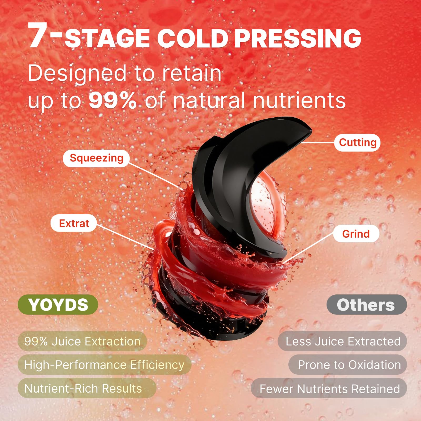 YOYDS Cold Press Juicer with 5.5
