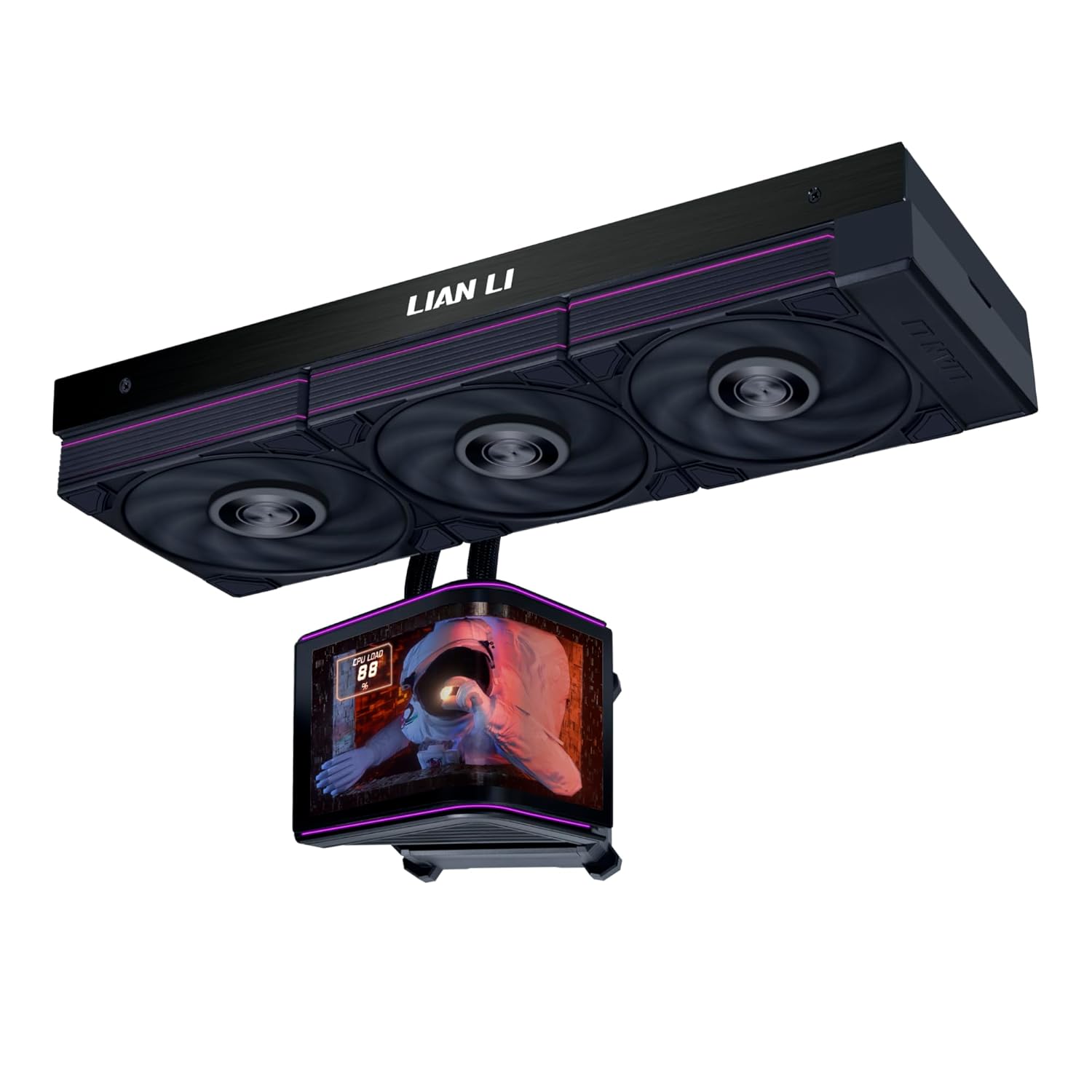 Lian Li Hydroshift II OLED Curved 360P28 V2 Liquid CPU Cooler - 360mm AIO - 3x120mm P28V2 Fans - 6.67