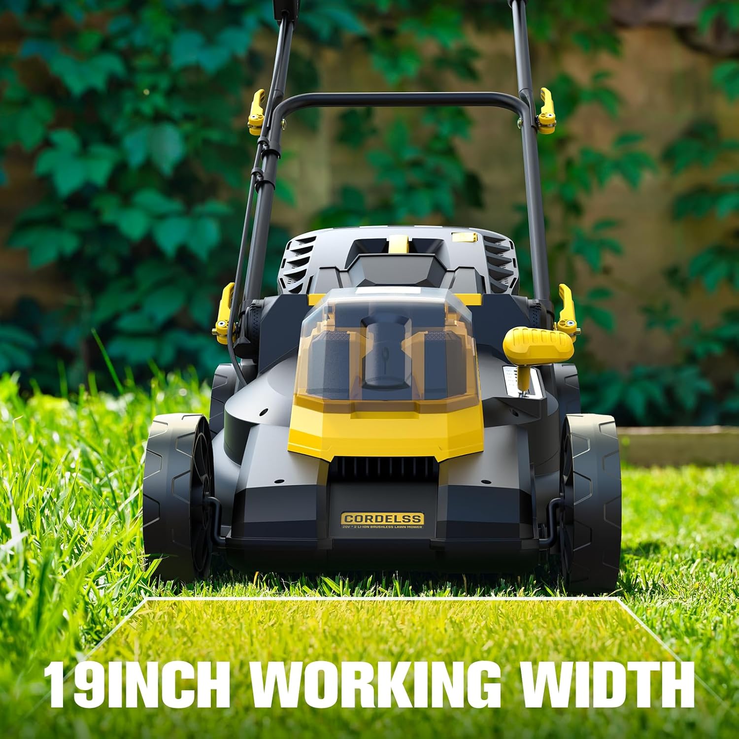 40V 19″ Cordless Lawn Mower, Compatible with DEWALT 2x20V MAX Battery (No Battery), Electric Lawn Mower with 6-Height Adjustment, 2-in-1 Cutting System, 3-Level Adjustable Handle