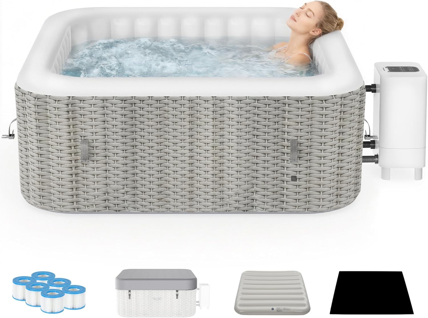 Inflatable Hot Tub, 4-6 Person, 73