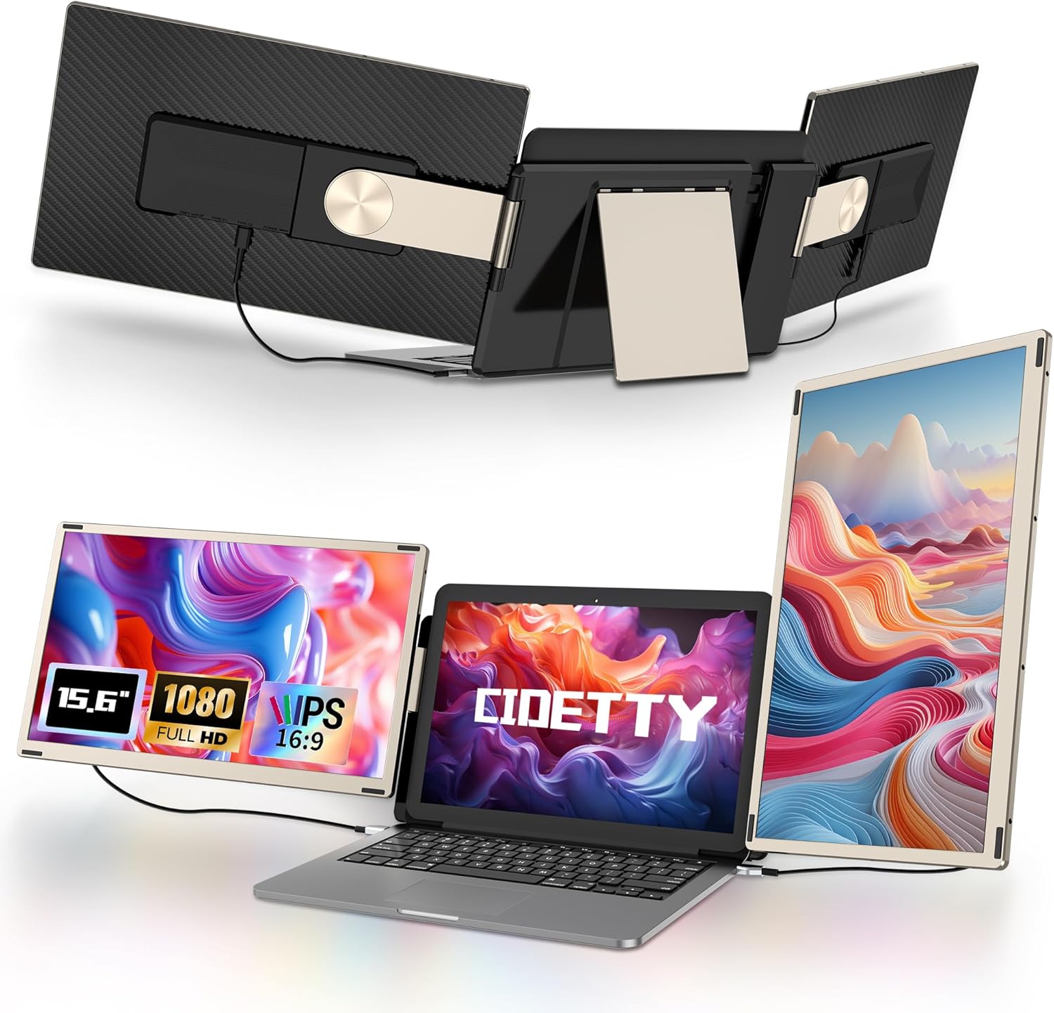 CIDETTY Laptop Screen Extender Monitor Portable, 15.6