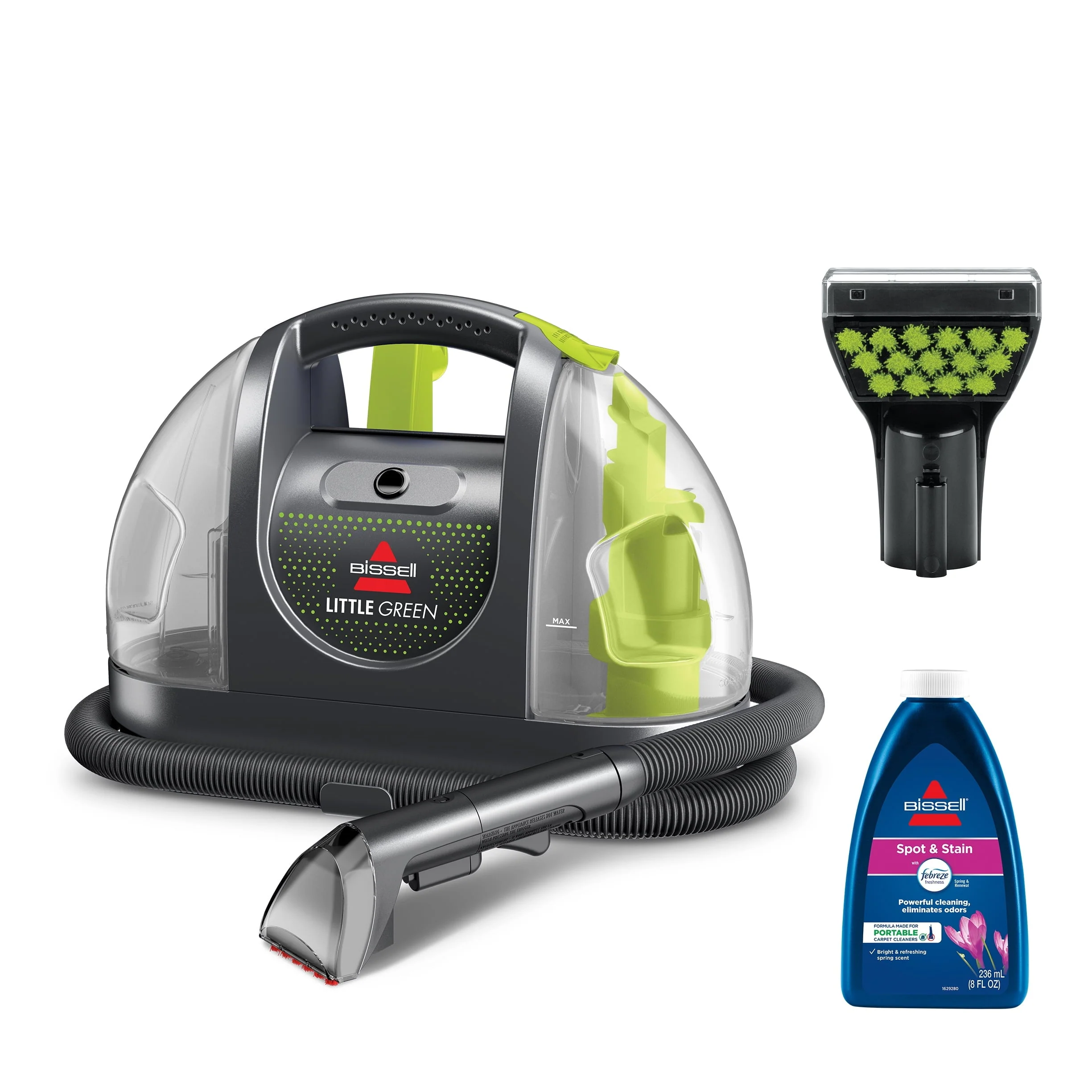 BISSELL Little Green Portable Carpet & Upholstery Cleaner, Strong Suction, Large Tank, Includes Stain Tool & Formula