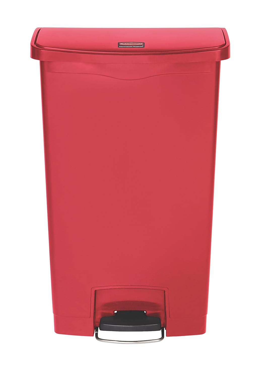 Rubbermaid Commercial Products STREAMLINE Plastic Front Step Step-On-Trash/Garbage Can/Bin, 18 GAL, Red, for Doctor's Office/Hospitals/Healthcare