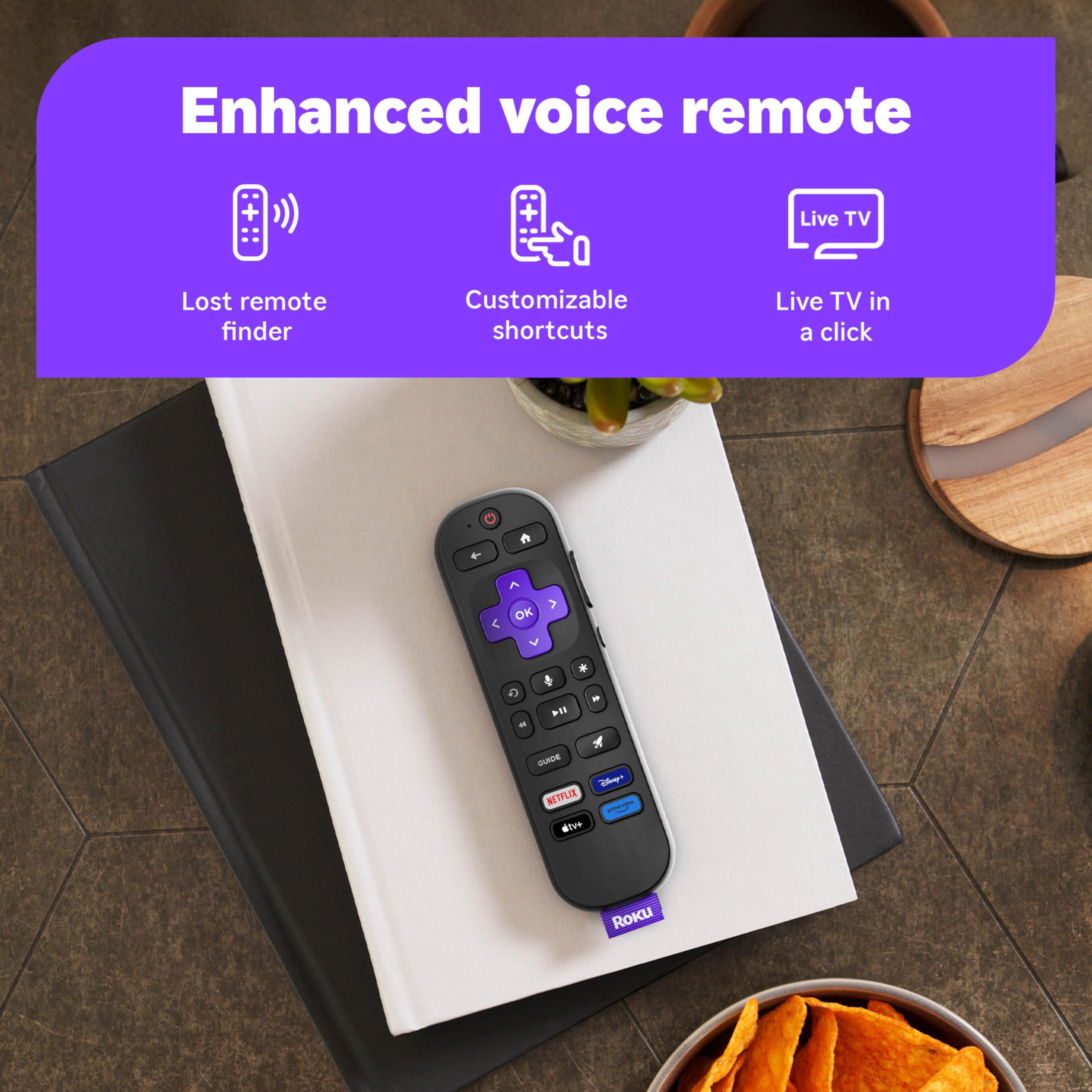 ROKU Smart TV 65-Inch 4K HDR with Enhanced Voice Remote