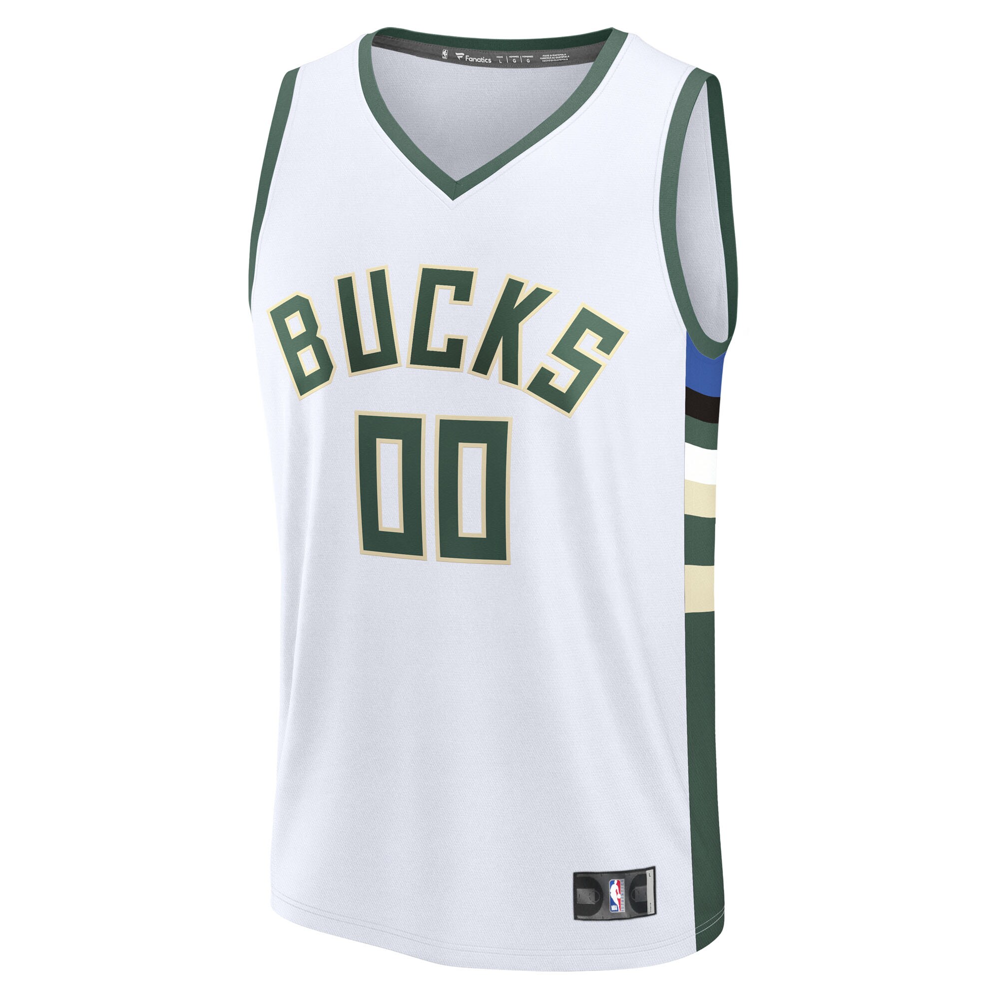 Milwaukee Bucks Fanatics Youth Fast Break Custom Replica Jersey - White  - Association Edition