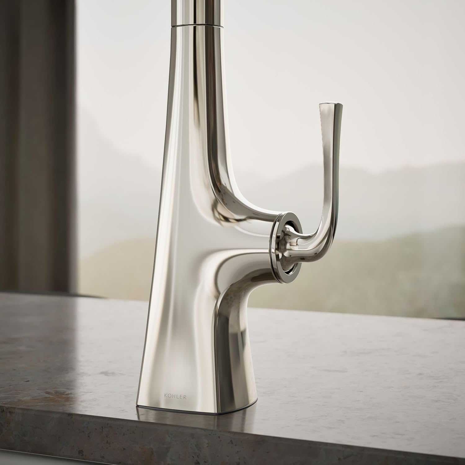 Kohler 22062-SN Graze Kitchen Sink Faucet, Vibrant Polished Nickel