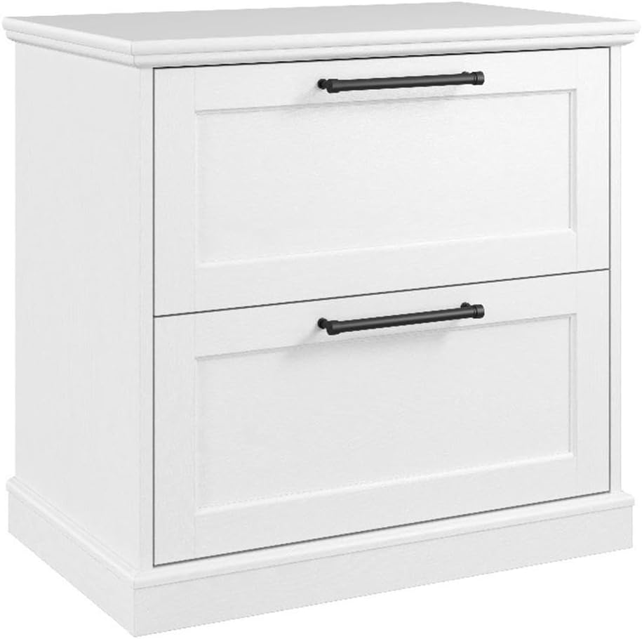 Bush Home Westbrook 2 Drawer Lateral File Cabinet in White Ash | Versatile Storage for Home Office and Living Room