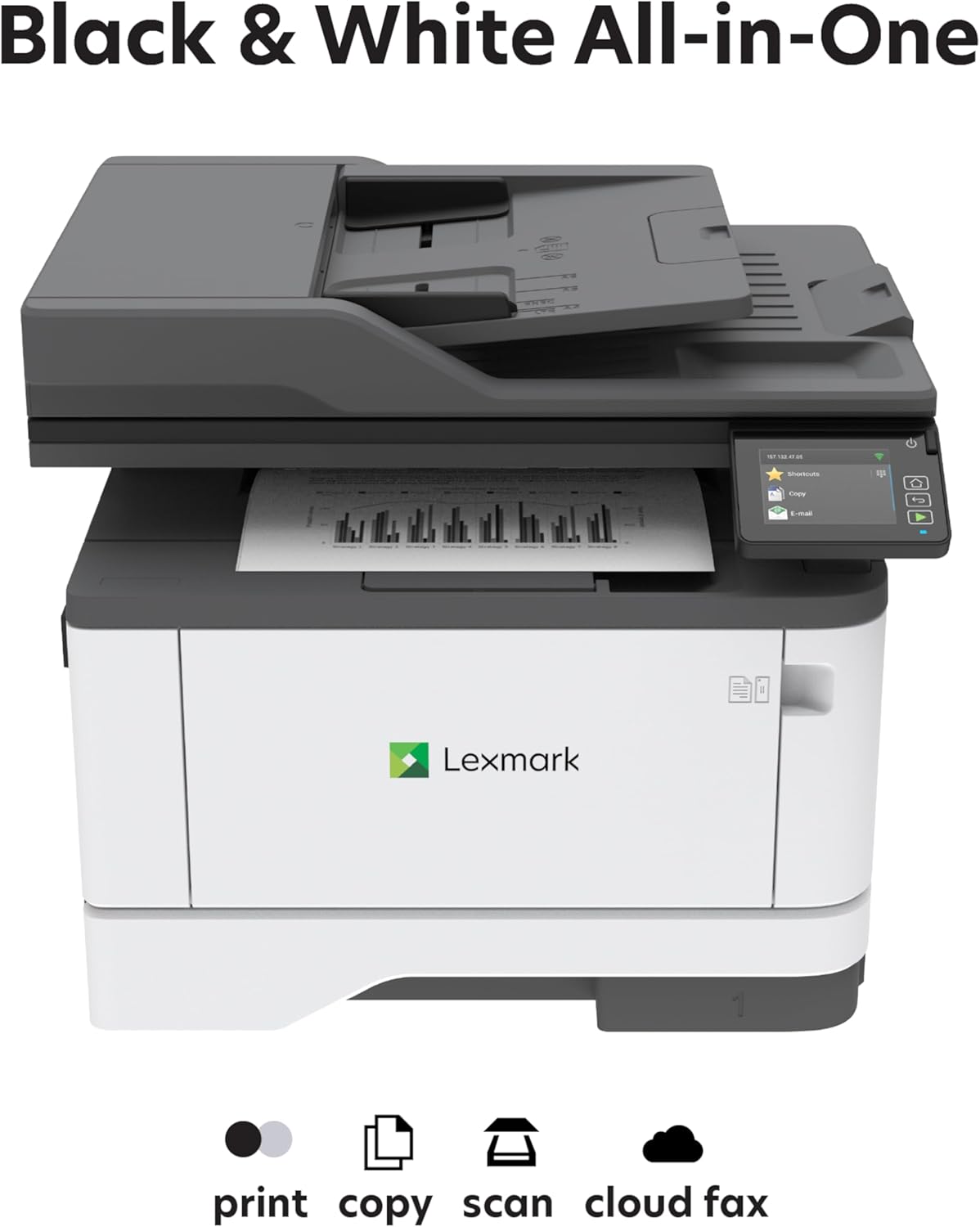 Lexmark MX431adw Laser Monochrome MFP Printer with Touchscreen, Copier Scanner Printer, Automatic Two-Sided Scanning, Wireless, Analog fax (29S0500)