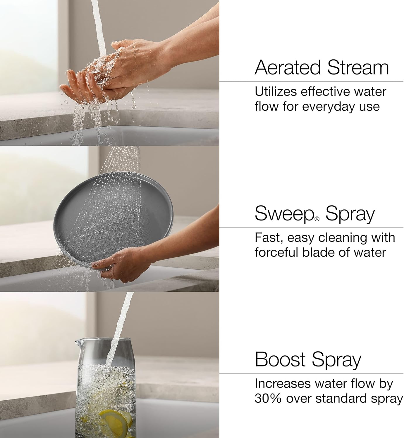 KOHLER K-R22745-SD-VS Semi-Professional Kitchen Sink Faucets with Soap Dispenser, Commercial Kitchen Faucets with Pull Down Sprayer, Vibrant Stainless