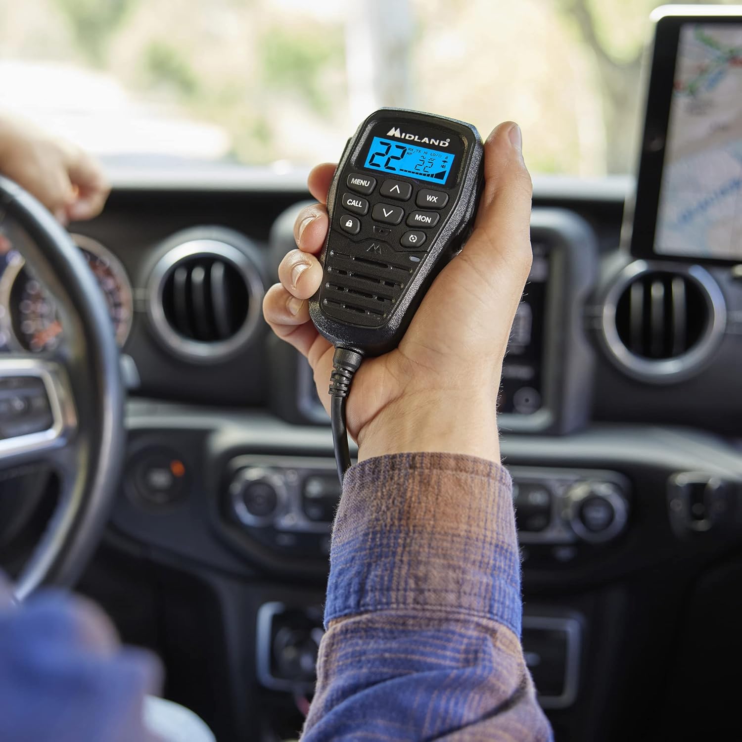 Midland - MXT275 MicroMobile GMRS Radio - 15 watts Two-Way Radio with Integrated Control Microphone - Overland Caravanning Tractors - Detachable External Magnetic Mount Antenna - 8 Repeater Channels