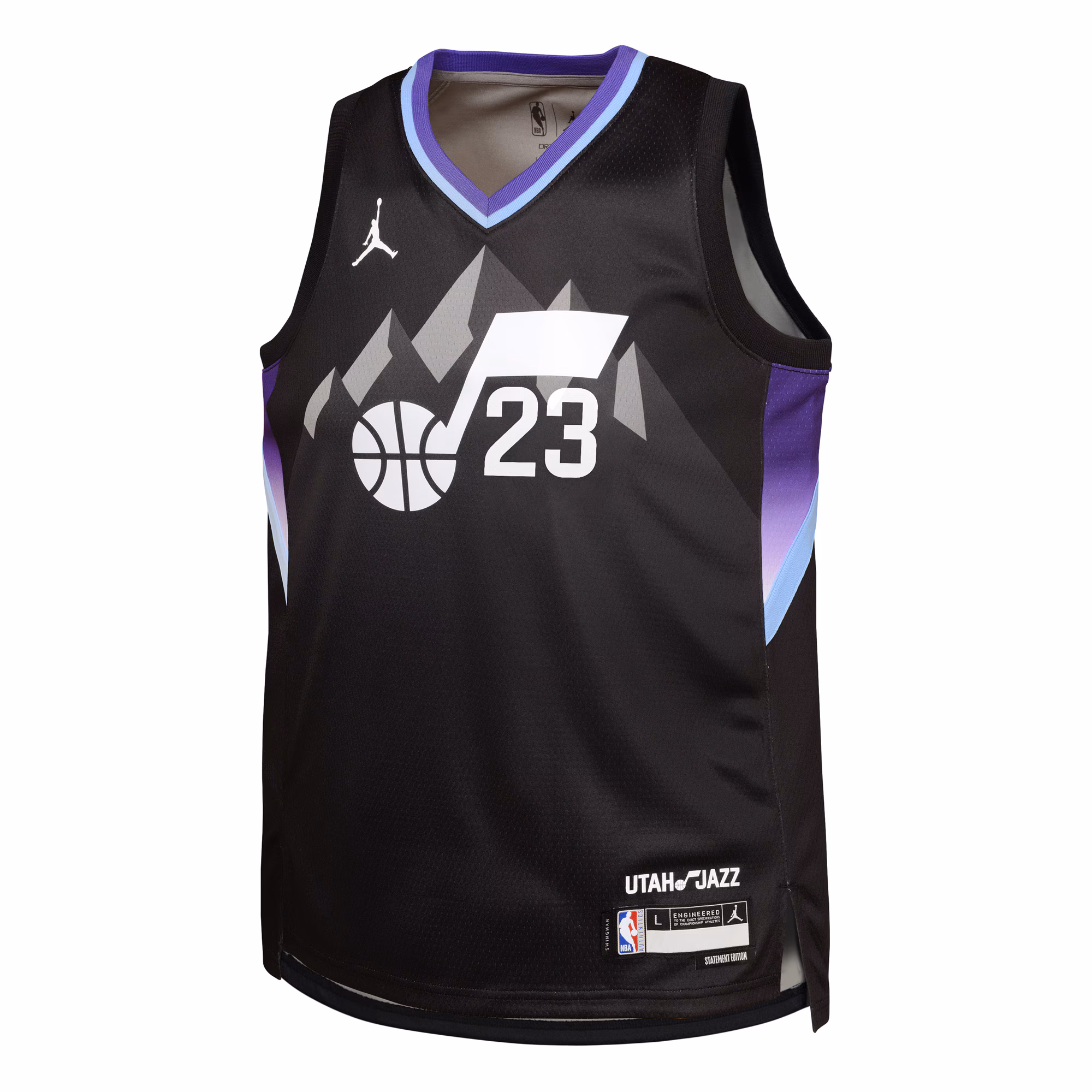 Lauri Markkanen Utah Jazz Jordan Brand Youth Swingman Jersey - Statement Edition - Black