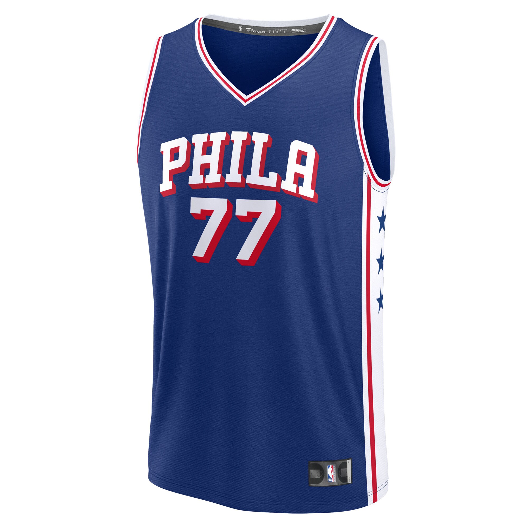 V. J. Edgecombe Philadelphia 76ers Fanatics Youth 2025 NBA Draft First Round Pick Fast Break Replica Jersey - Icon Edition - Royal