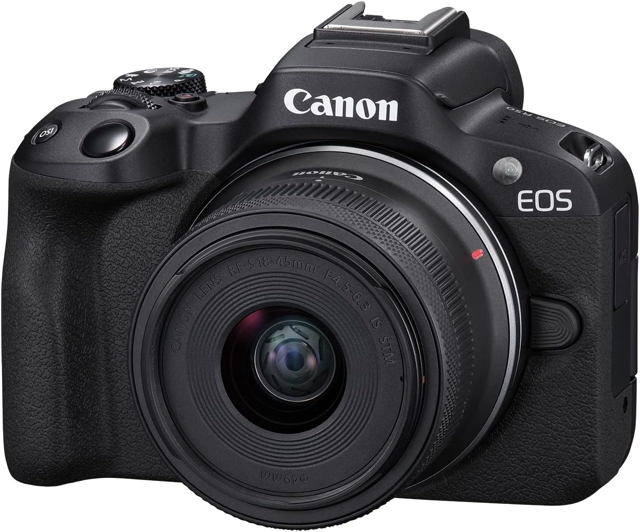 Canon EOS R50 Mirrorless Camera RF-S18-45mm F4.5-6.3 is STM Lens Kit, 24.2 Megapixel CMOS (APS-C) Sensor, 4K Video, Vlogging, Content Creation, Photography, Digital Camera, Black