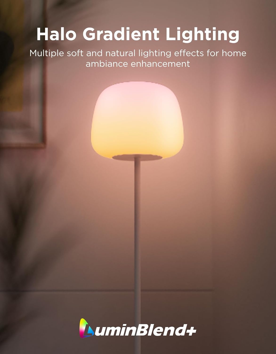 Govee Lantern Floor Lamp, Halo Gradient RGBIC Smart Corner Lamp with LuminBlend+, 1000K-10000K, Matter Compatible, 100+ Scene Modes, Music Sync, 1400lm, Modern Floor Lamps for Living Room, White